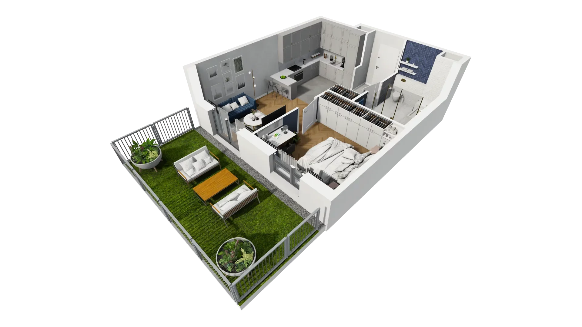 Mieszkanie 44,50 m², parter, oferta nr 1B.04, Akacjowa Wita, Kraków, Prądnik Czerwony, Rakowice, ul. Akacjowa