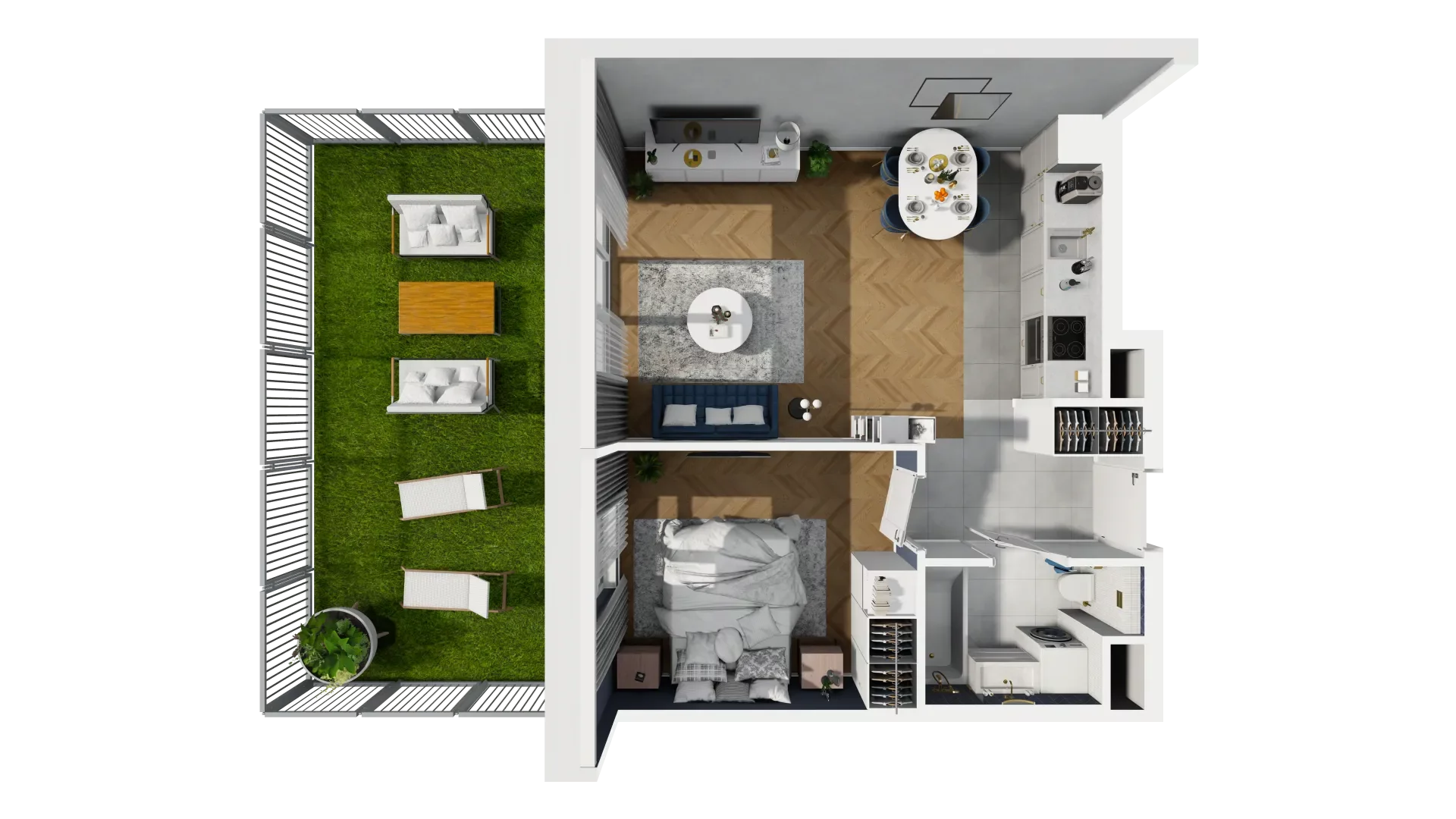 Mieszkanie 44,48 m², parter, oferta nr 2A.02, Akacjowa Wita, Kraków, Prądnik Czerwony, Rakowice, ul. Akacjowa