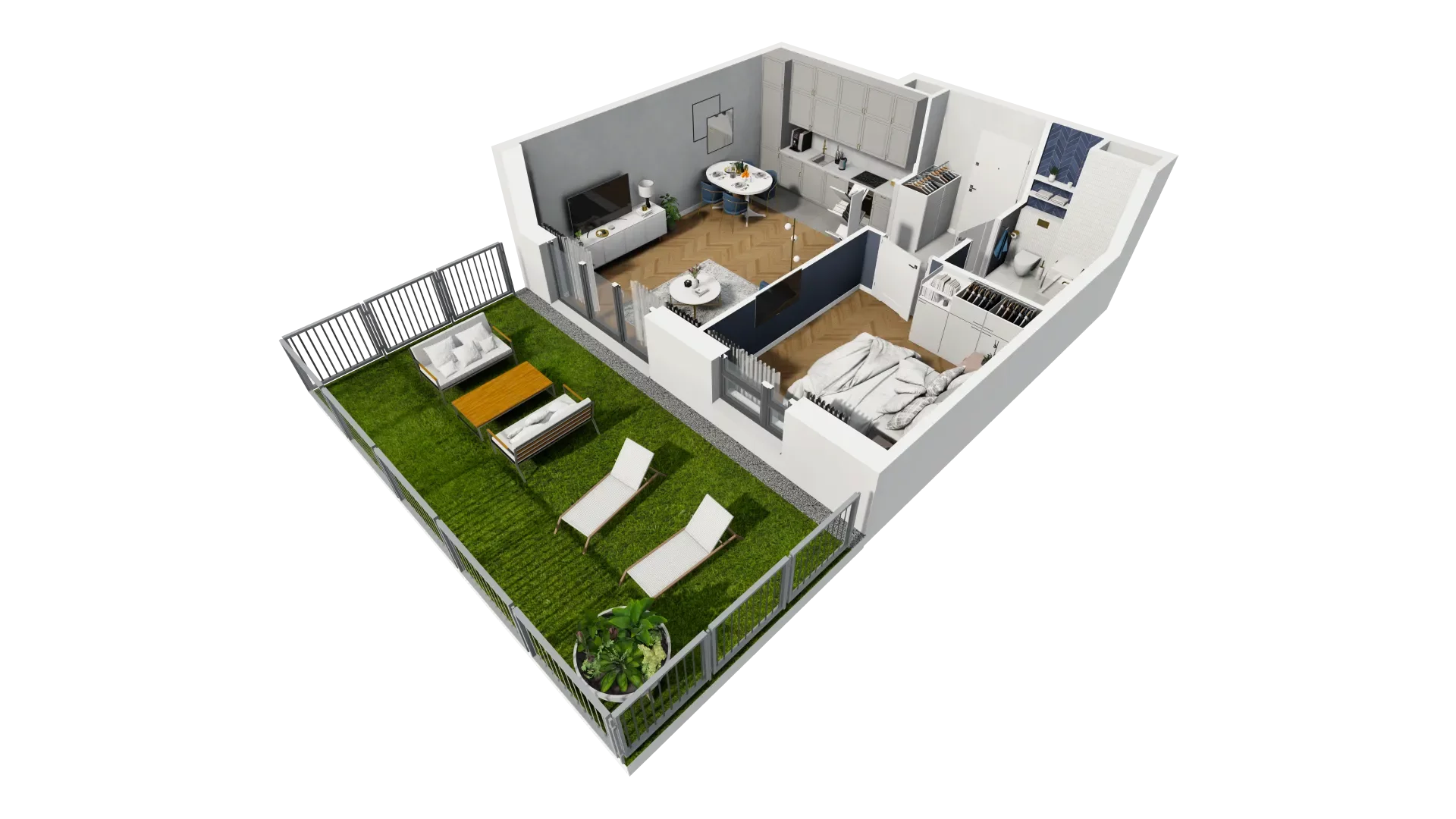 Mieszkanie 44,48 m², parter, oferta nr 2A.02, Akacjowa Wita, Kraków, Prądnik Czerwony, Rakowice, ul. Akacjowa