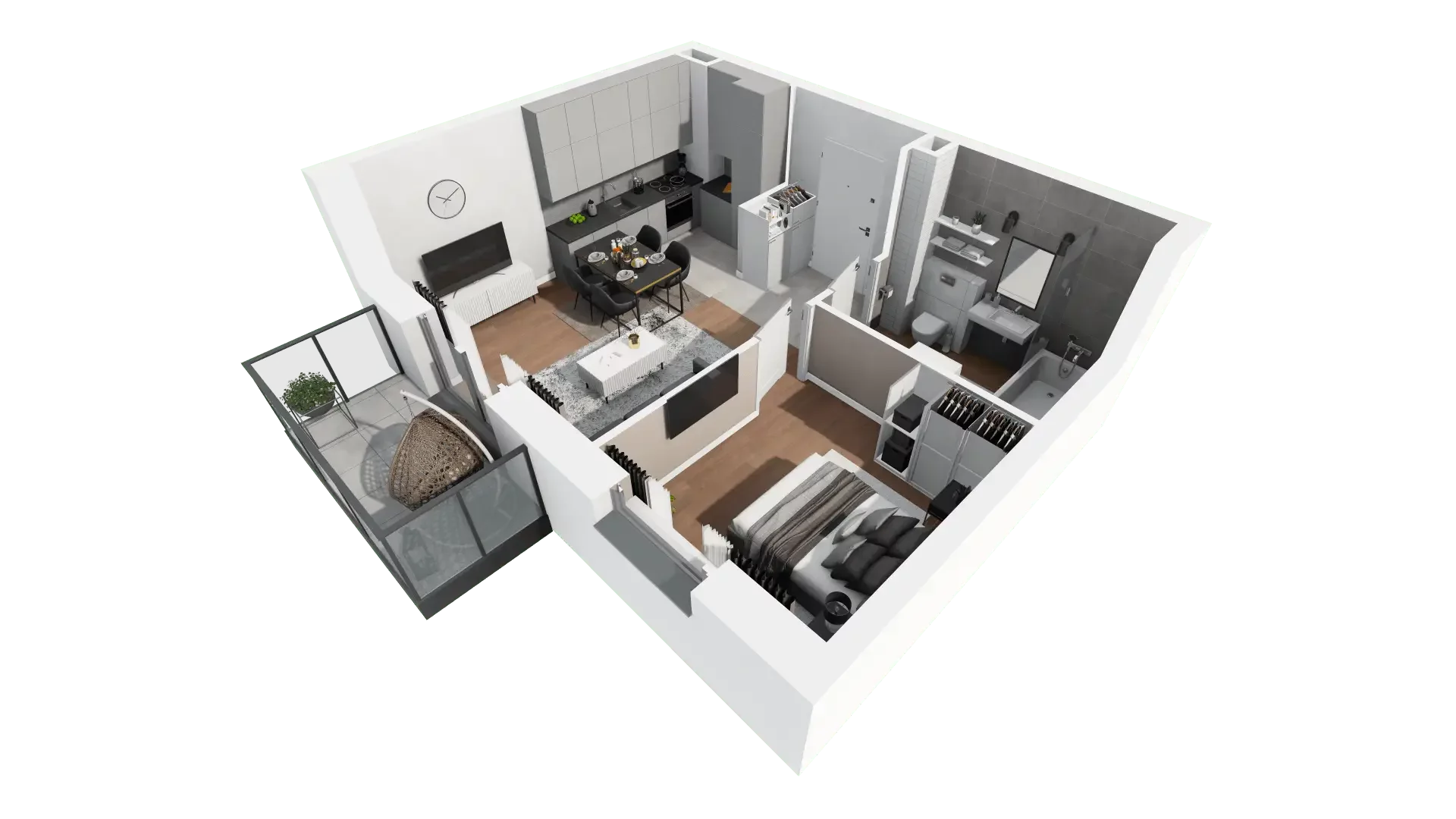 2 pokoje, mieszkanie 37,22 m², piętro 1, oferta nr A1-12, ATAL Apollina, Kowale, ul. Apollina