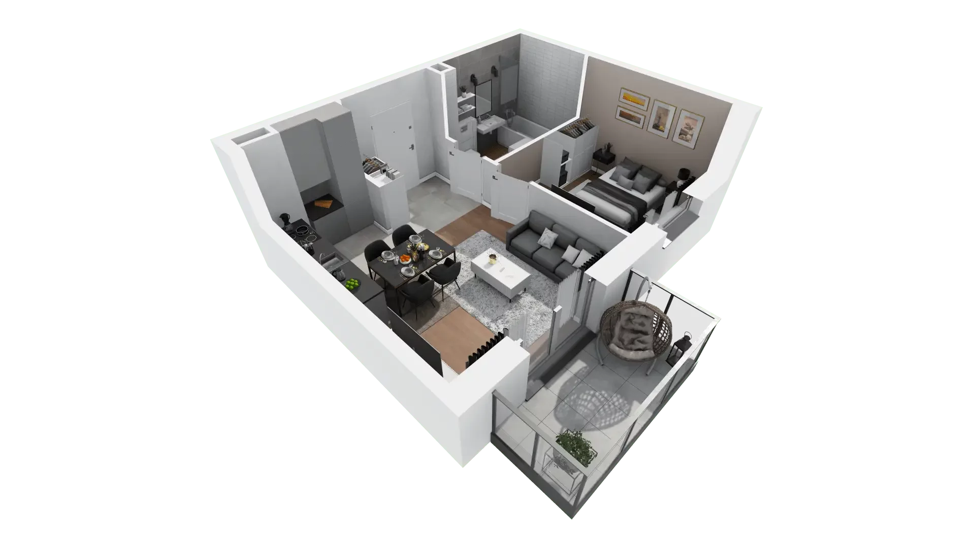 2 pokoje, mieszkanie 37,22 m², piętro 1, oferta nr A1-12, ATAL Apollina, Kowale, ul. Apollina