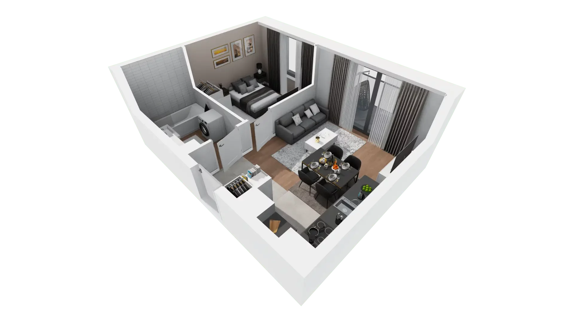 2 pokoje, mieszkanie 37,22 m², piętro 1, oferta nr A1-12, ATAL Apollina, Kowale, ul. Apollina
