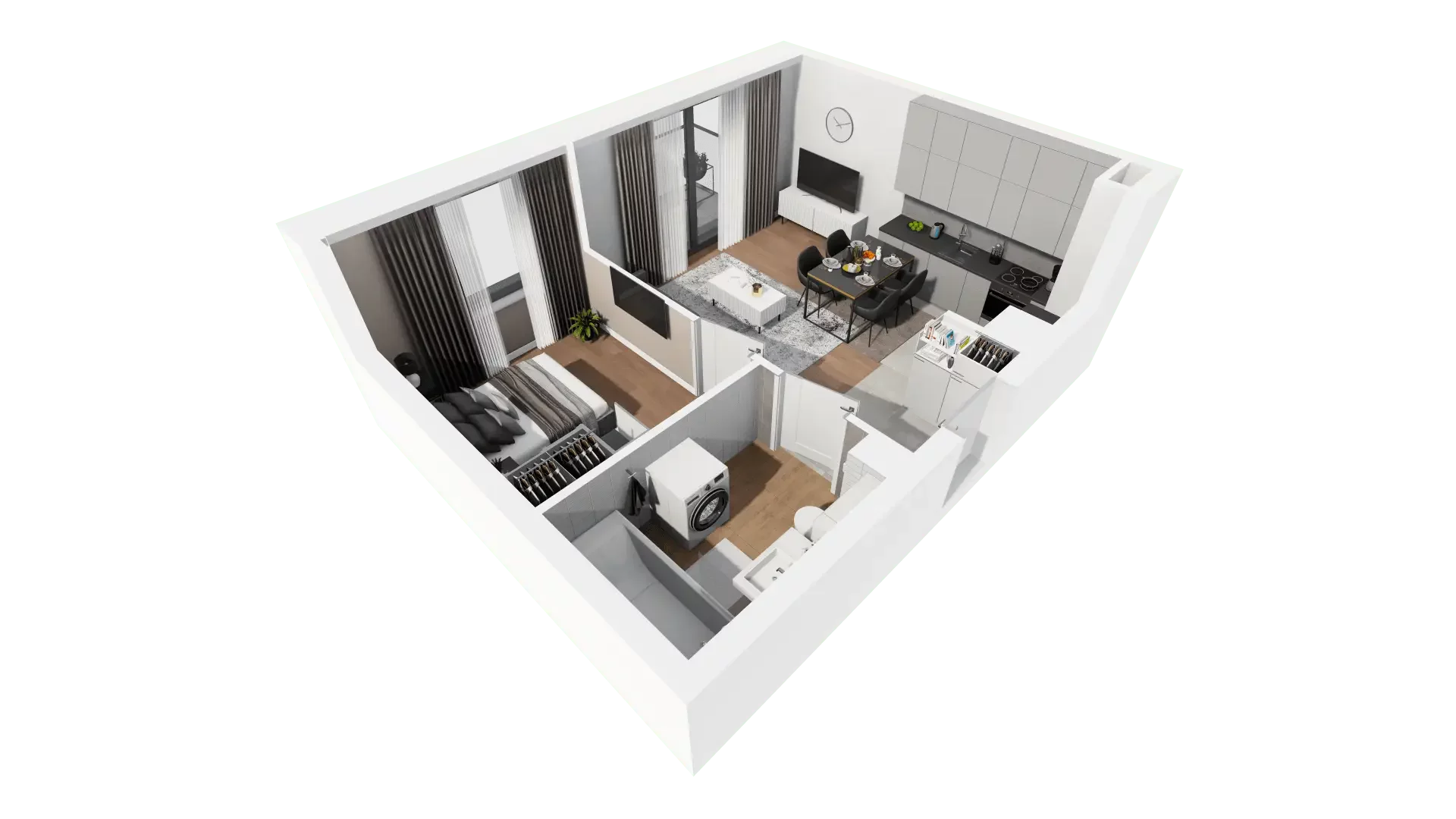 2 pokoje, mieszkanie 37,22 m², piętro 1, oferta nr A1-12, ATAL Apollina, Kowale, ul. Apollina