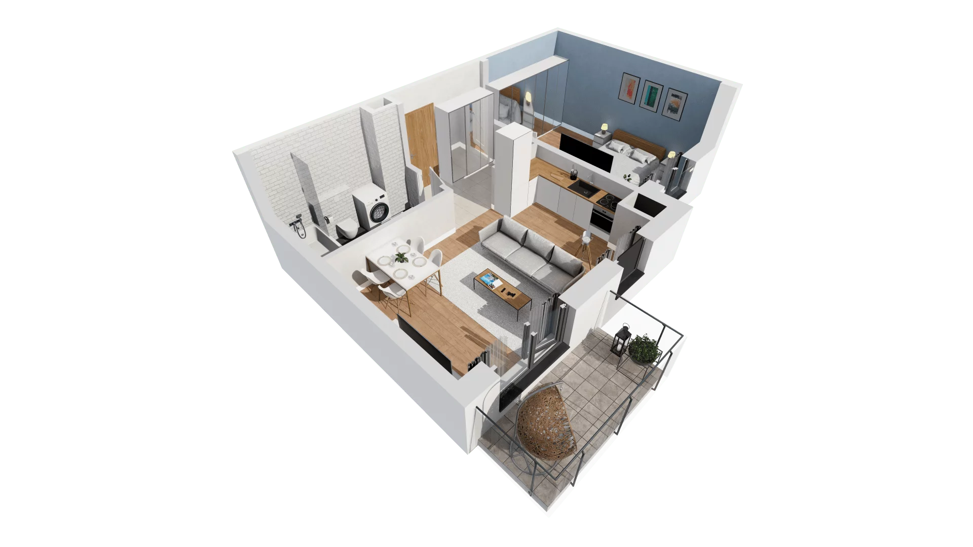 Mieszkanie 43,38 m², piętro 3, oferta nr 3D-3-2, Naramowice Odnova, Poznań, Naramowice, ul. Bielicowa