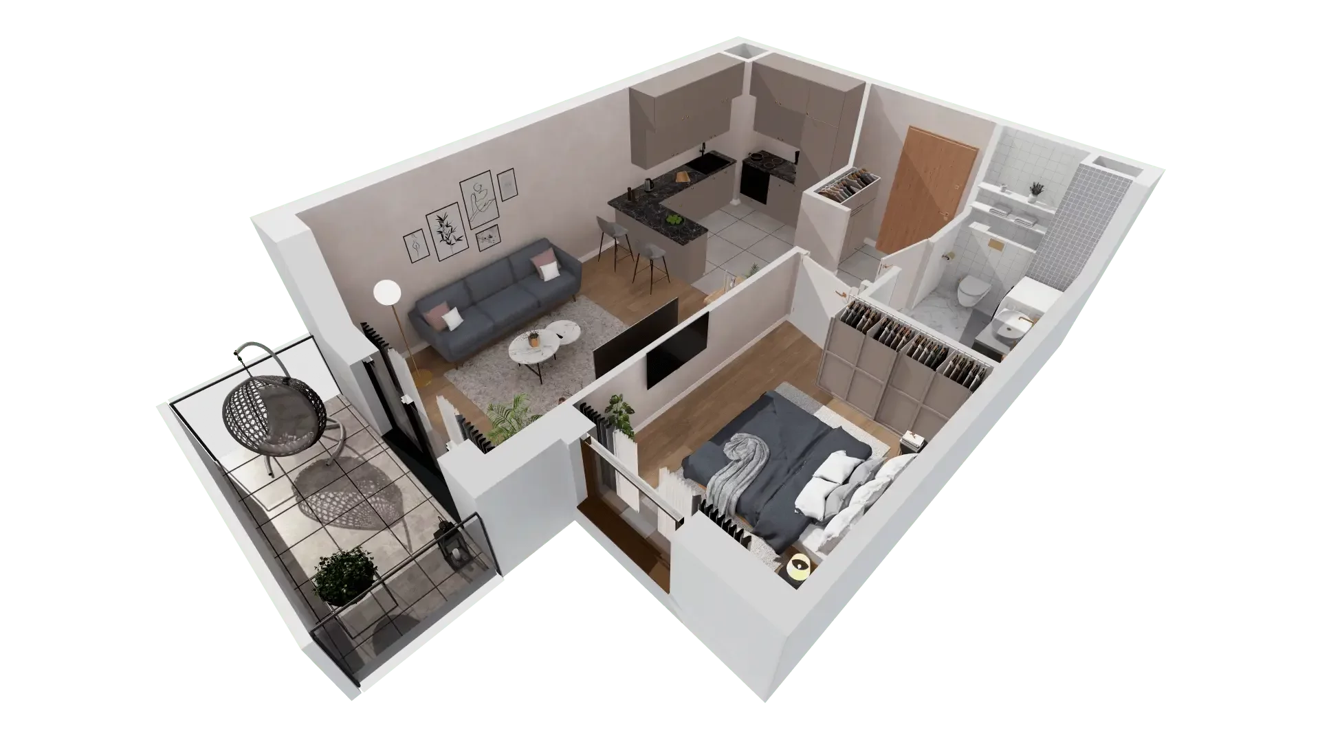 Mieszkanie 39,49 m², piętro 1, oferta nr 7A-1-4, Naramowice Odnova II, Poznań, Naramowice, ul. Bielicowa