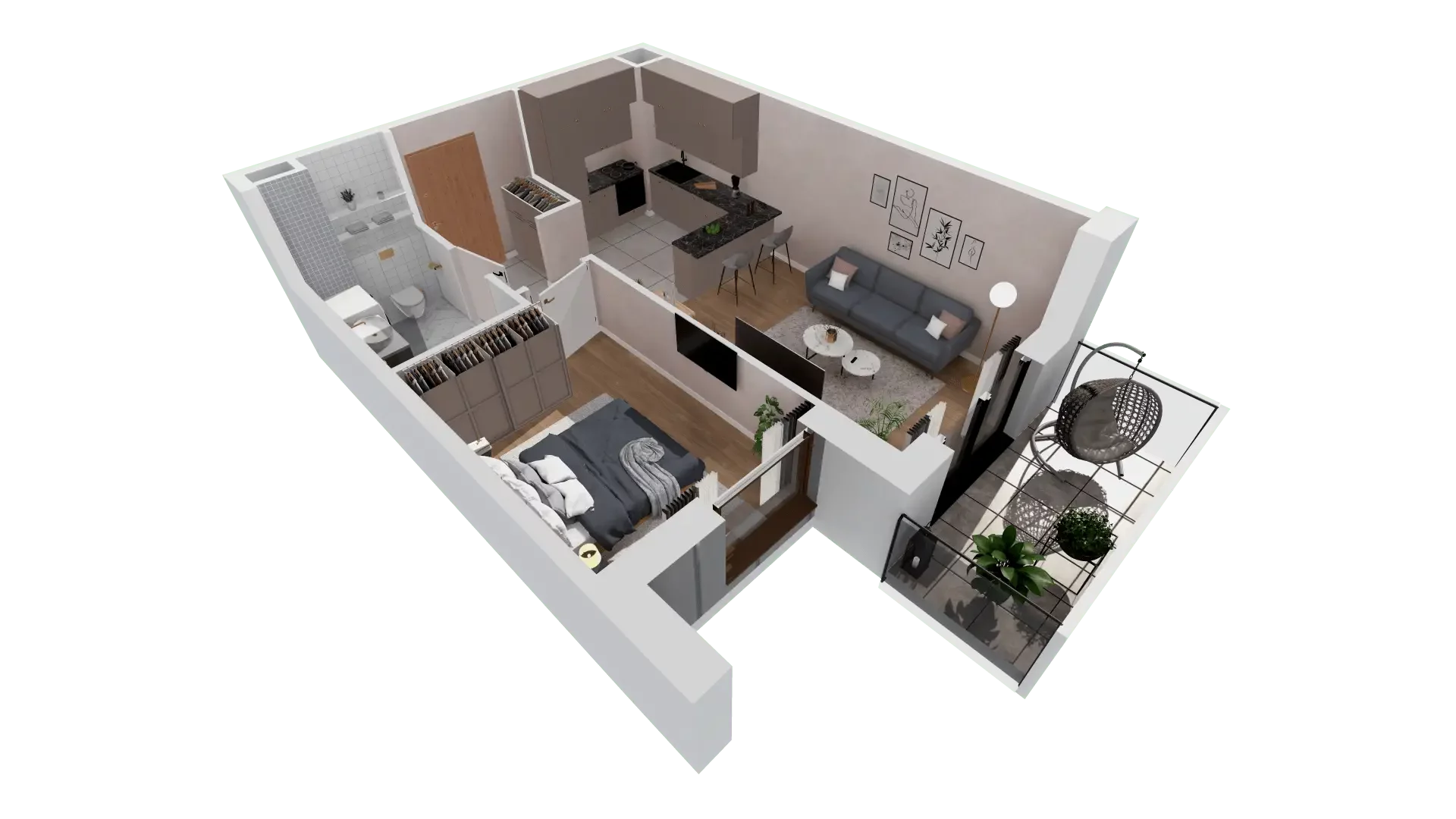 Mieszkanie 39,49 m², piętro 1, oferta nr 8A-1-3, Naramowice Odnova II, Poznań, Naramowice, ul. Bielicowa