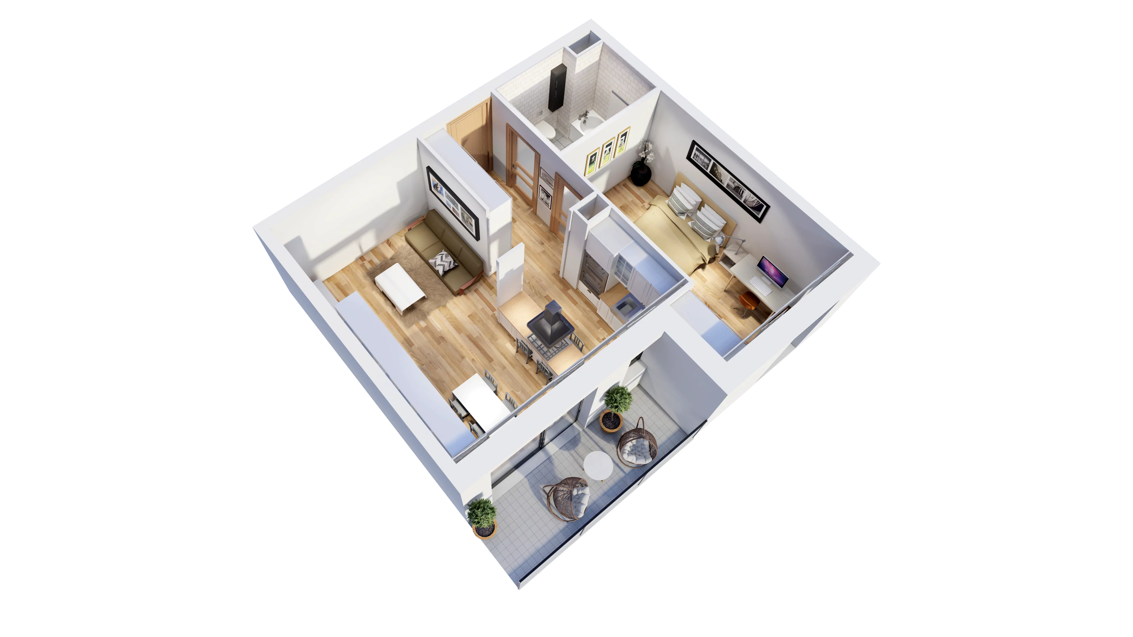 2 pokoje, mieszkanie 47,64 m², piętro 2, oferta nr A4, Niebieski Bursztyn, Reda, ul. Bosmańska