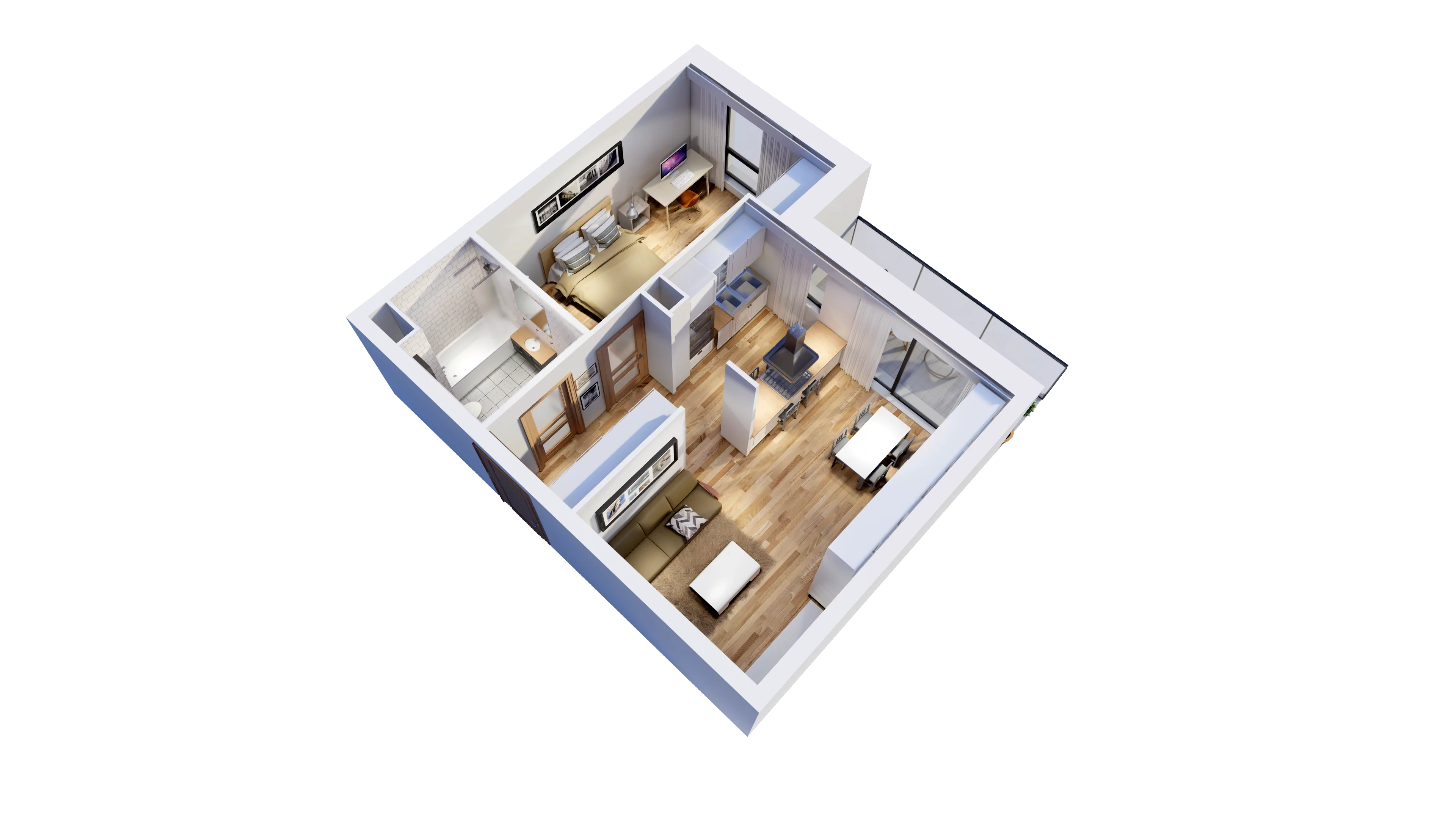 2 pokoje, mieszkanie 47,64 m², piętro 2, oferta nr A4, Niebieski Bursztyn, Reda, ul. Bosmańska