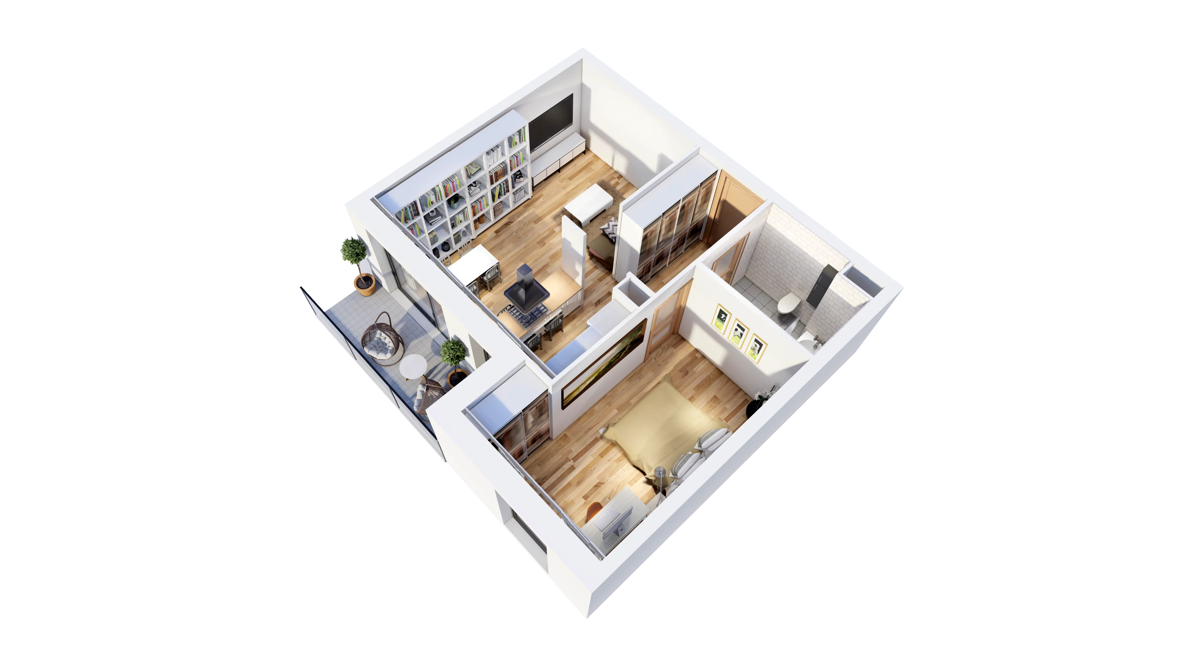 2 pokoje, mieszkanie 47,64 m², piętro 2, oferta nr A4, Niebieski Bursztyn, Reda, ul. Bosmańska