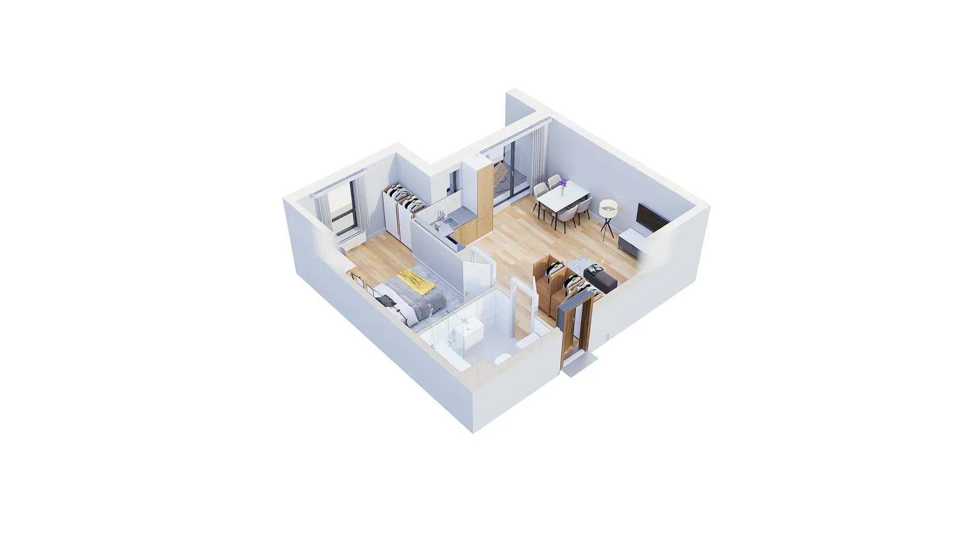 2 pokoje, mieszkanie 48,29 m², piętro 10, oferta nr 2.A74, Niebieski Bursztyn II, Reda, ul. Bosmańska