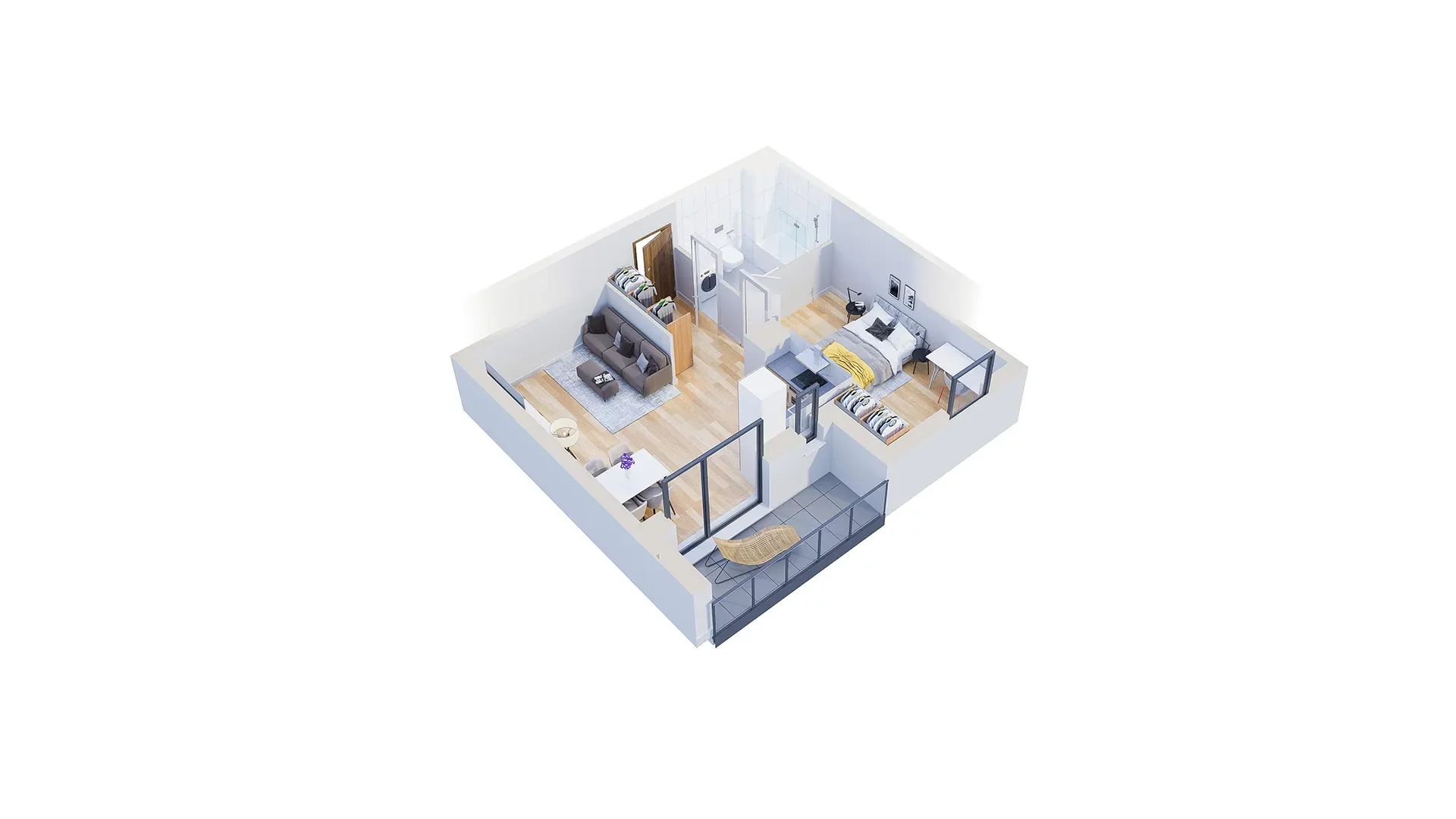 2 pokoje, mieszkanie 48,29 m², piętro 10, oferta nr 2.A74, Niebieski Bursztyn II, Reda, ul. Bosmańska