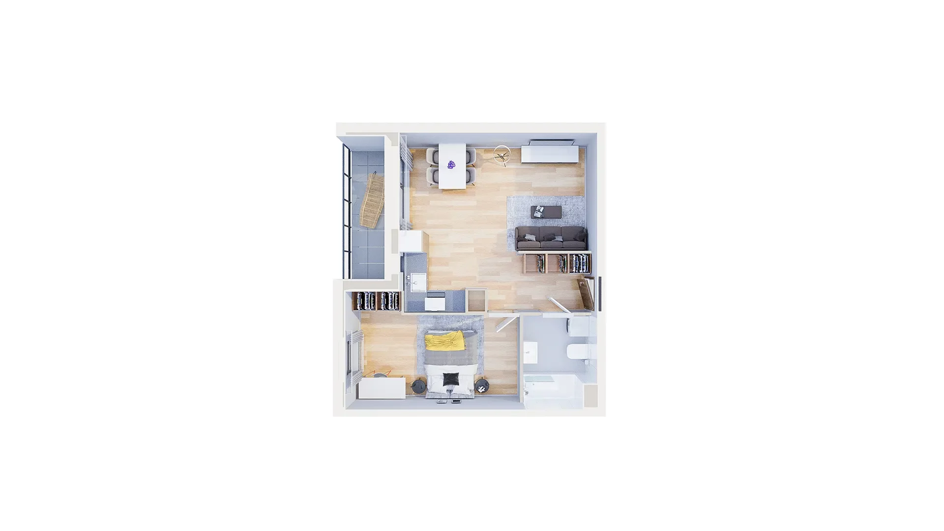 2 pokoje, mieszkanie 48,29 m², piętro 10, oferta nr 2.A74, Niebieski Bursztyn II, Reda, ul. Bosmańska