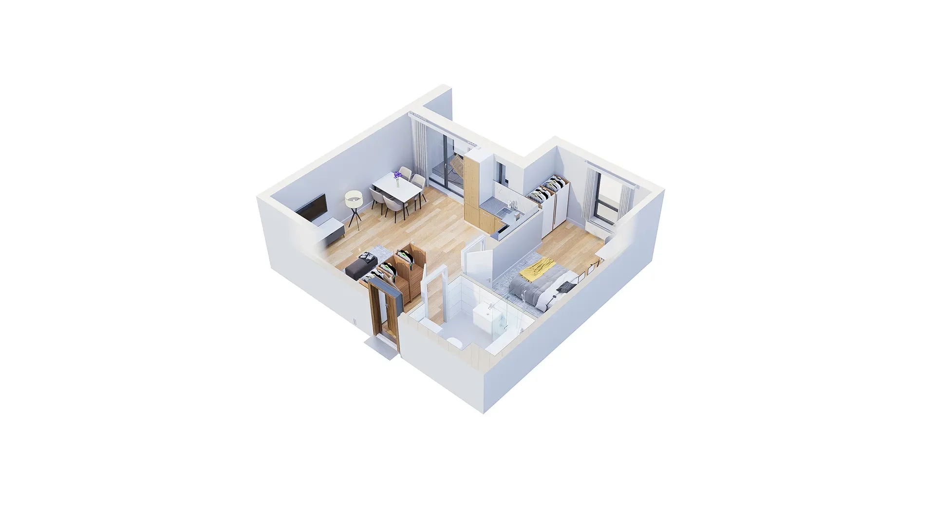 2 pokoje, mieszkanie 48,55 m², piętro 11, oferta nr 2.A84, Niebieski Bursztyn II, Reda, ul. Bosmańska