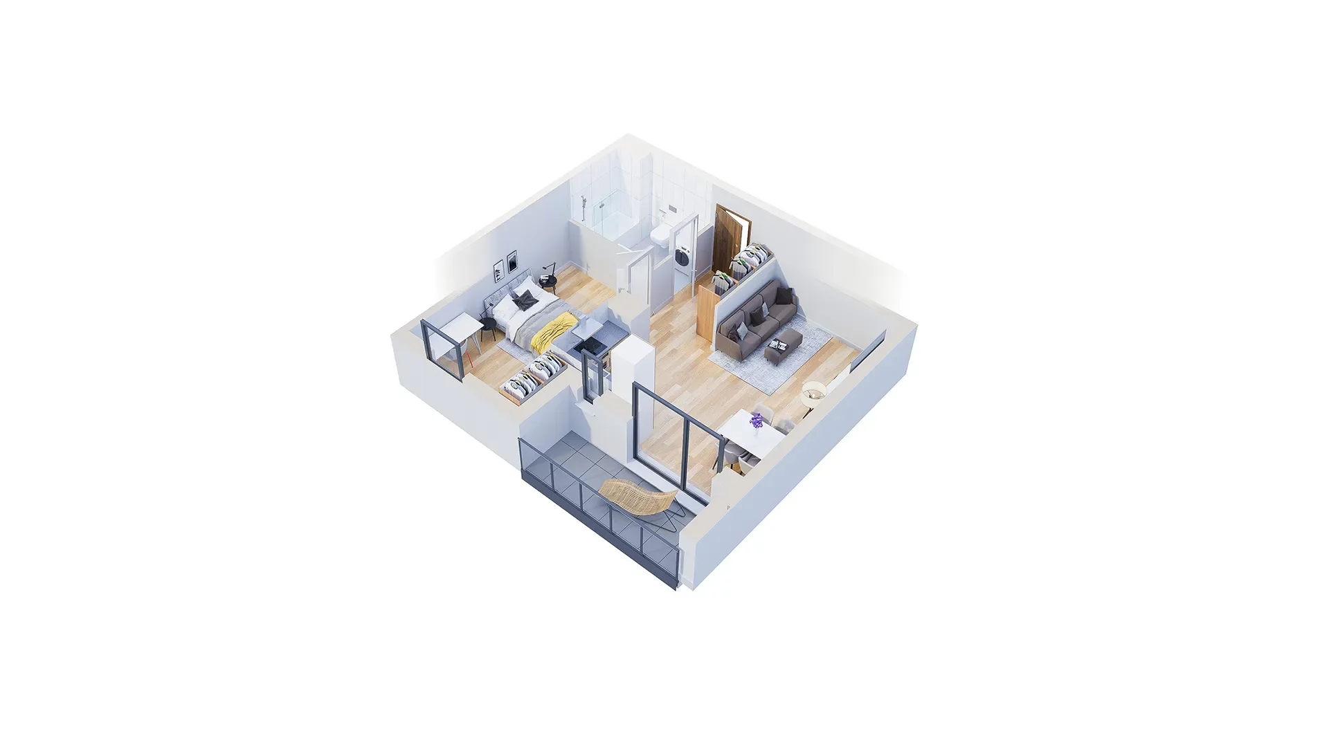 2 pokoje, mieszkanie 48,55 m², piętro 11, oferta nr 2.A84, Niebieski Bursztyn II, Reda, ul. Bosmańska