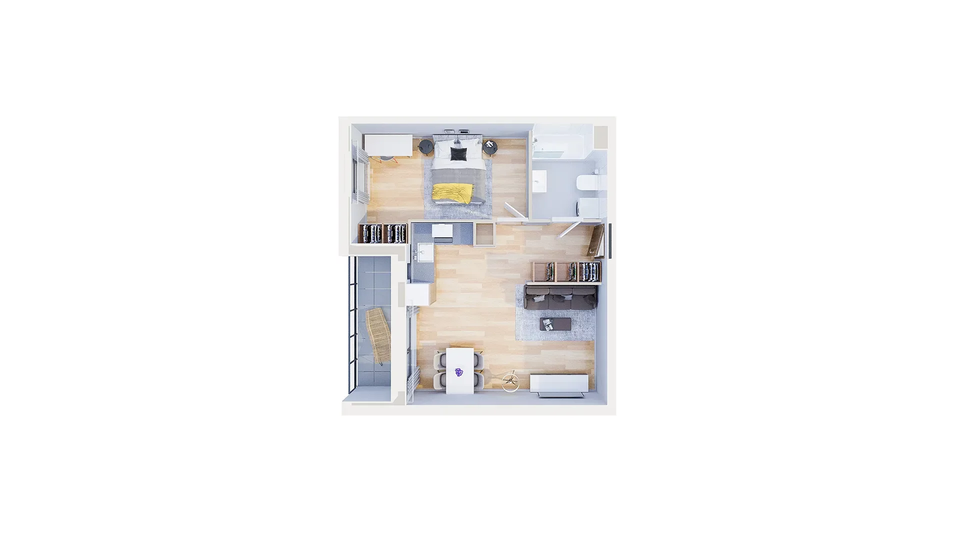2 pokoje, mieszkanie 48,55 m², piętro 11, oferta nr 2.A84, Niebieski Bursztyn II, Reda, ul. Bosmańska