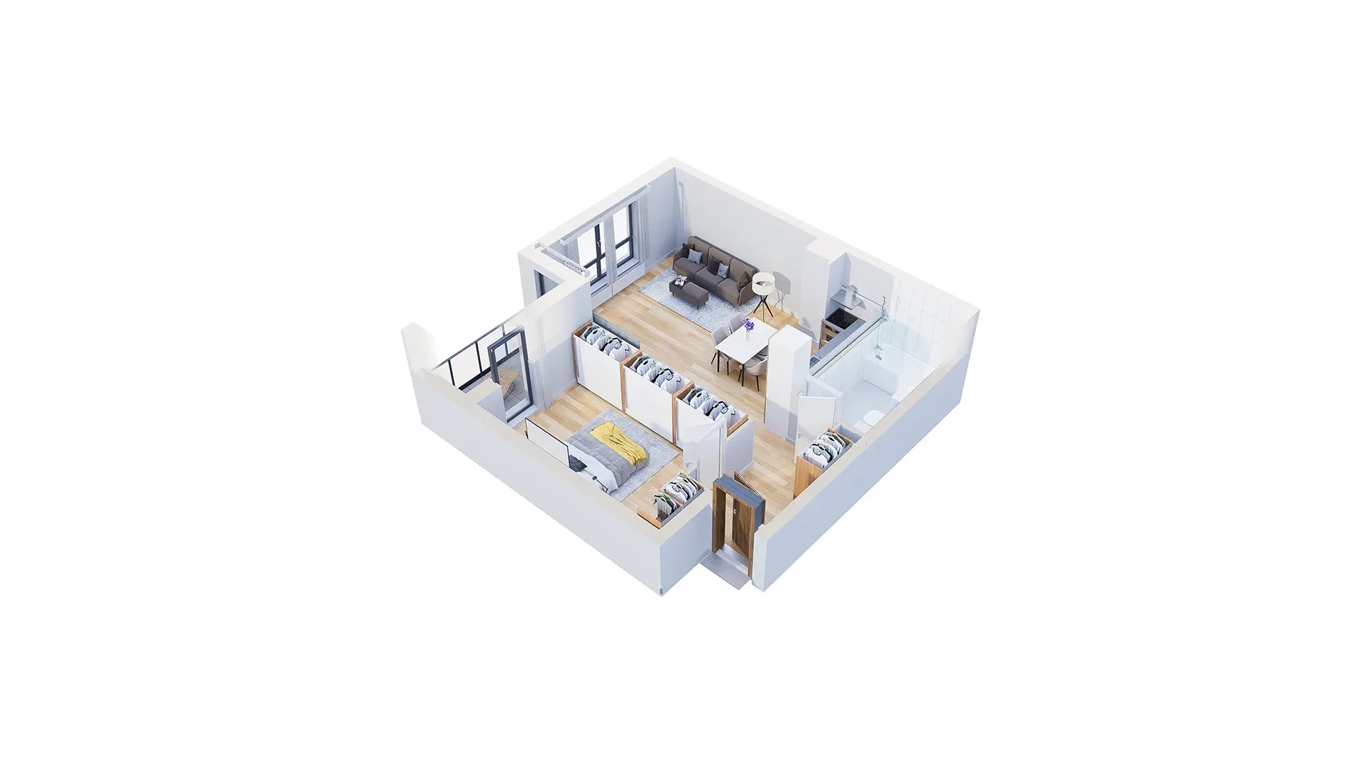 2 pokoje, mieszkanie 55,09 m², piętro 2, oferta nr 2.A7, Niebieski Bursztyn II, Reda, ul. Bosmańska