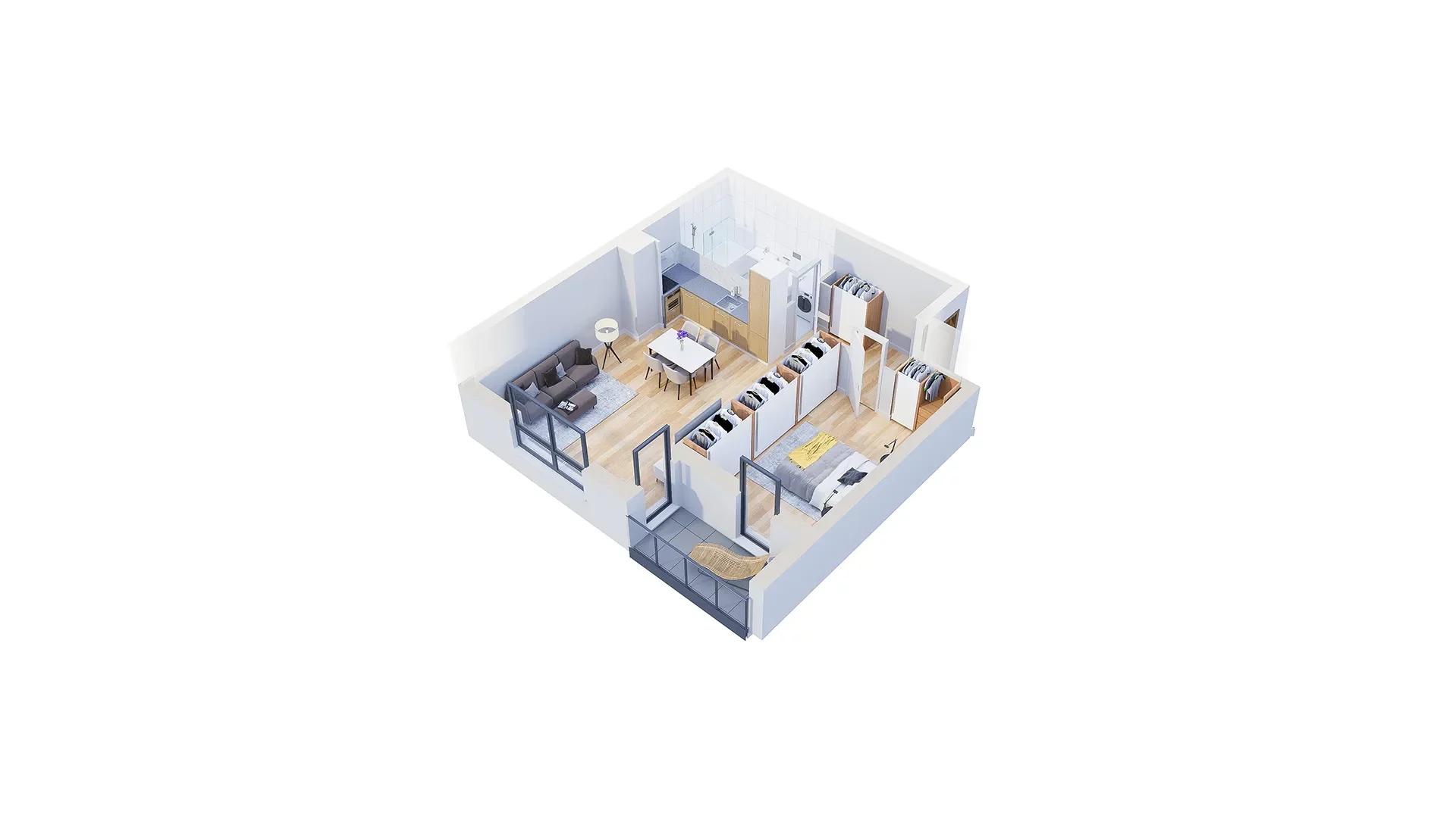 2 pokoje, mieszkanie 55,09 m², piętro 2, oferta nr 2.A7, Niebieski Bursztyn II, Reda, ul. Bosmańska