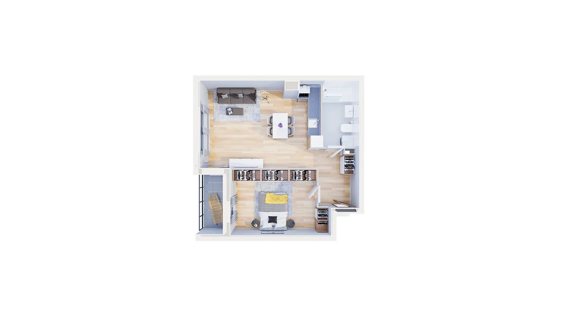 2 pokoje, mieszkanie 55,09 m², piętro 2, oferta nr 2.A7, Niebieski Bursztyn II, Reda, ul. Bosmańska