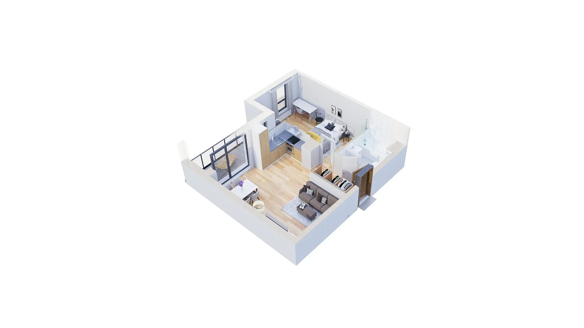 2 pokoje, mieszkanie 47,90 m², piętro 2, oferta nr 2.A8, Niebieski Bursztyn II, Reda, ul. Bosmańska