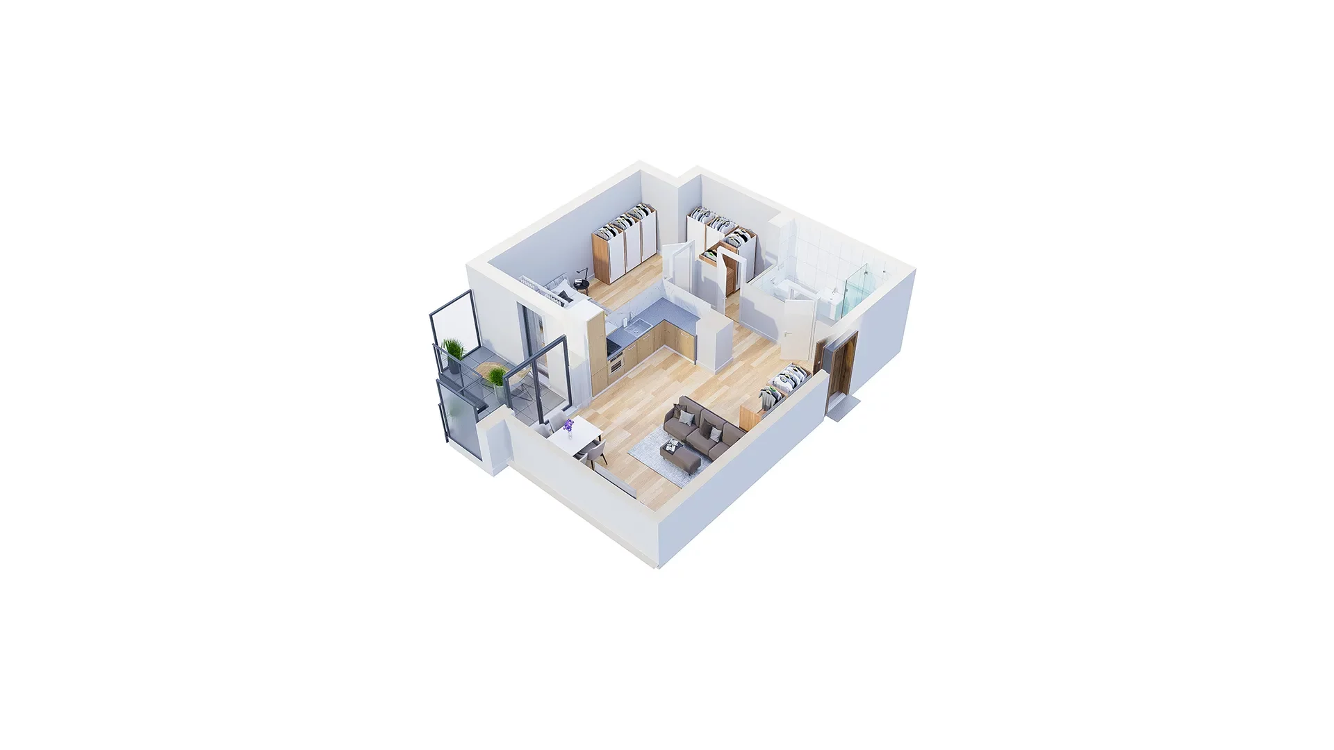 2 pokoje, mieszkanie 59,87 m², piętro 2, oferta nr 2.B2, Niebieski Bursztyn II, Reda, ul. Bosmańska