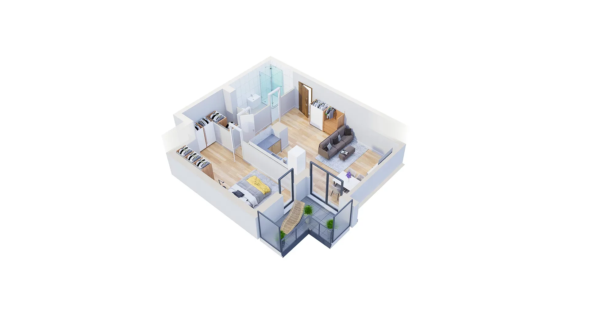 2 pokoje, mieszkanie 59,87 m², piętro 2, oferta nr 2.B2, Niebieski Bursztyn II, Reda, ul. Bosmańska