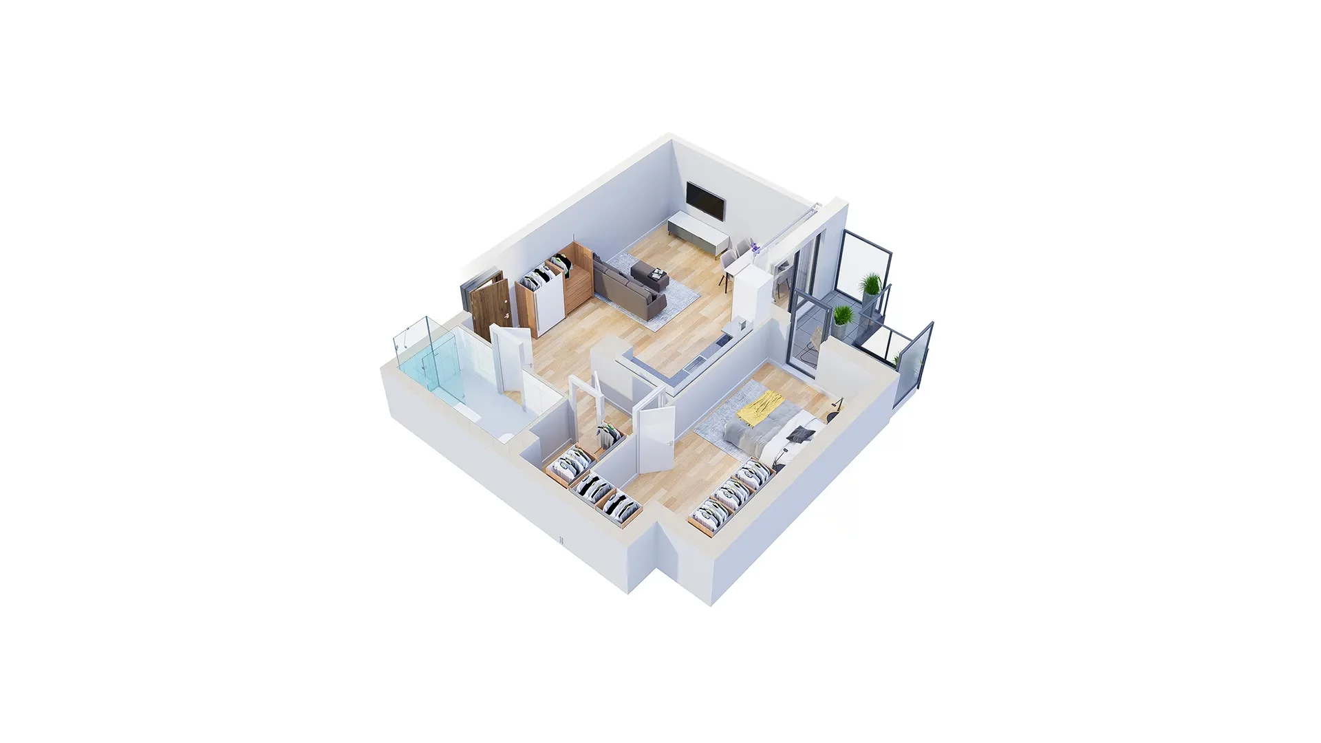 2 pokoje, mieszkanie 59,87 m², piętro 2, oferta nr 2.B2, Niebieski Bursztyn II, Reda, ul. Bosmańska