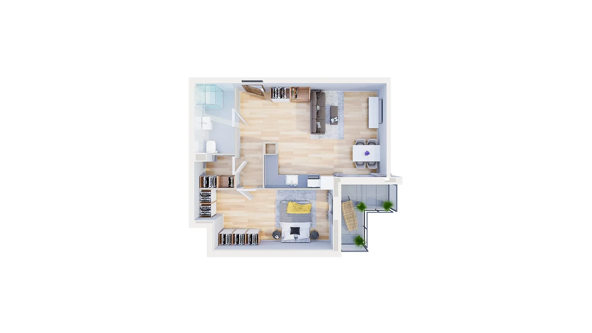 2 pokoje, mieszkanie 59,87 m², piętro 2, oferta nr 2.B2, Niebieski Bursztyn II, Reda, ul. Bosmańska
