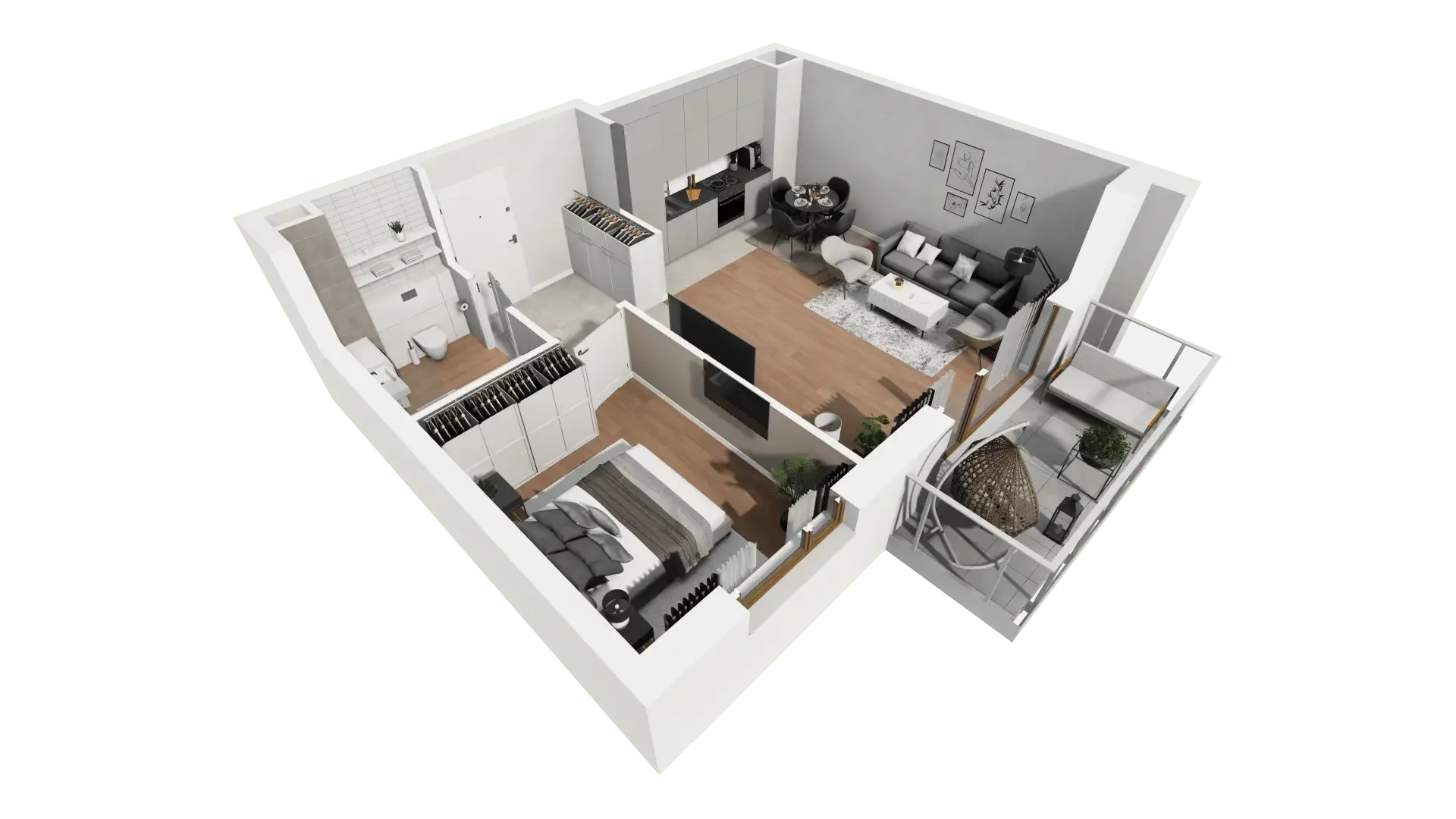 Mieszkanie 46,01 m², parter, oferta nr 3.2.5, Osiedle Przyjemne - etap II, Gdańsk, Jasień, ul. Flisykowskiego