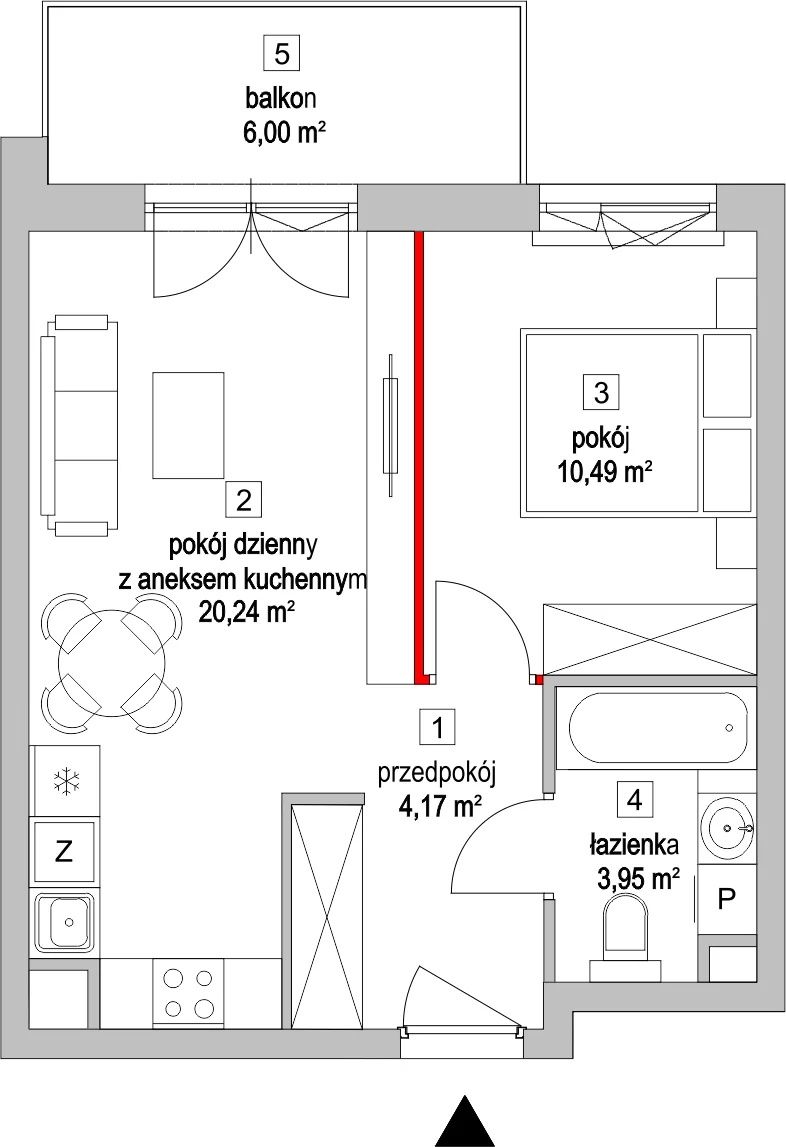 Mieszkanie 39,26 m², parter, oferta nr 4.2.4, Osiedle Przyjemne - etap II, Gdańsk, Jasień, ul. Flisykowskiego