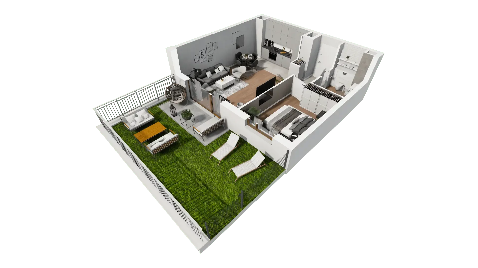 Mieszkanie 46,45 m², parter, oferta nr 5.1.4, Osiedle Przyjemne - etap II, Gdańsk, Jasień, ul. Flisykowskiego