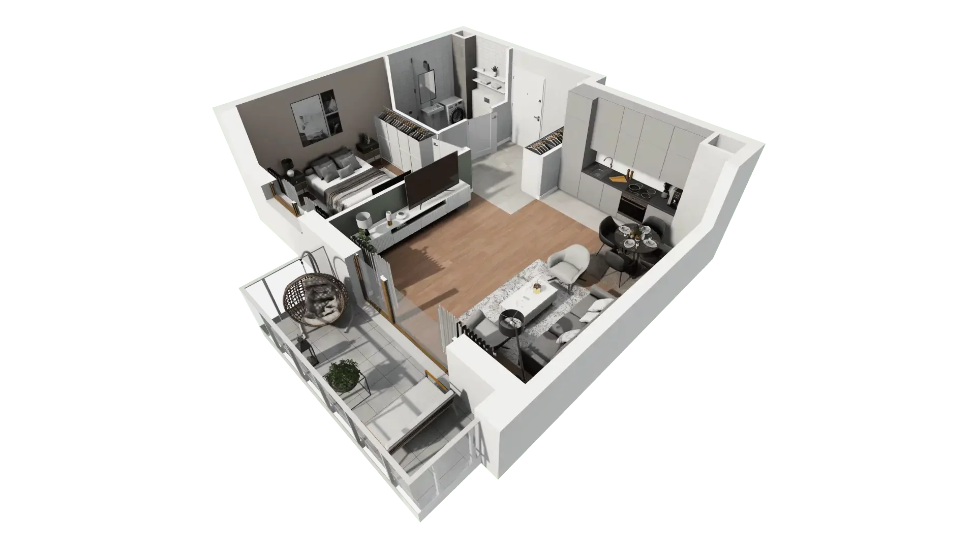 Mieszkanie 46,18 m², parter, oferta nr 5.2.5, Osiedle Przyjemne - etap II, Gdańsk, Jasień, ul. Flisykowskiego