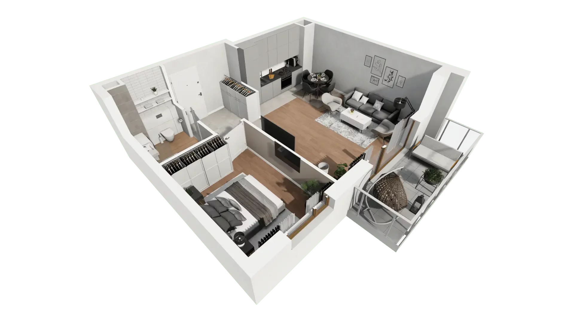 Mieszkanie 46,18 m², parter, oferta nr 5.2.5, Osiedle Przyjemne - etap II, Gdańsk, Jasień, ul. Flisykowskiego