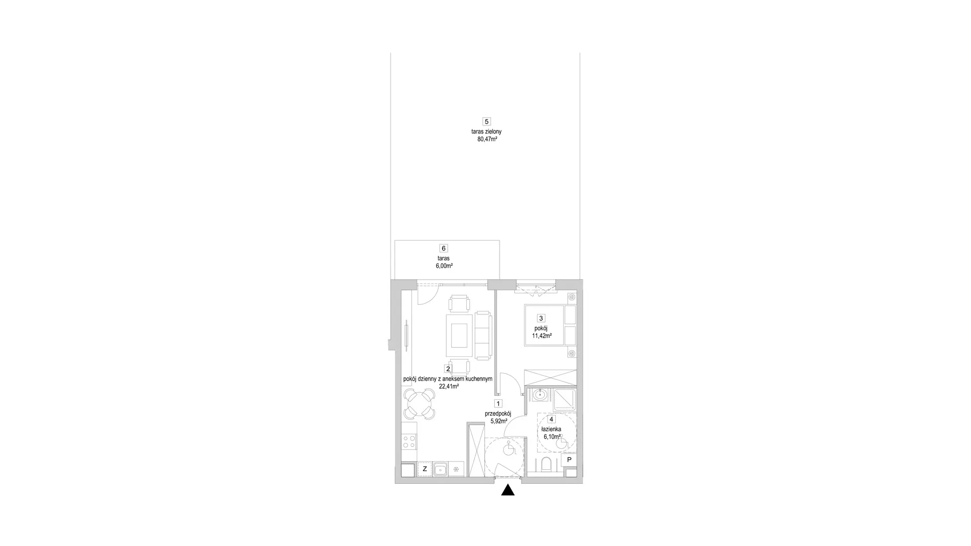 2 pokoje, mieszkanie 45,85 m², parter, oferta nr 9.1.4, Osiedle Przyjemne - etap IV, Gdańsk, Jasień, ul. Flisykowskiego