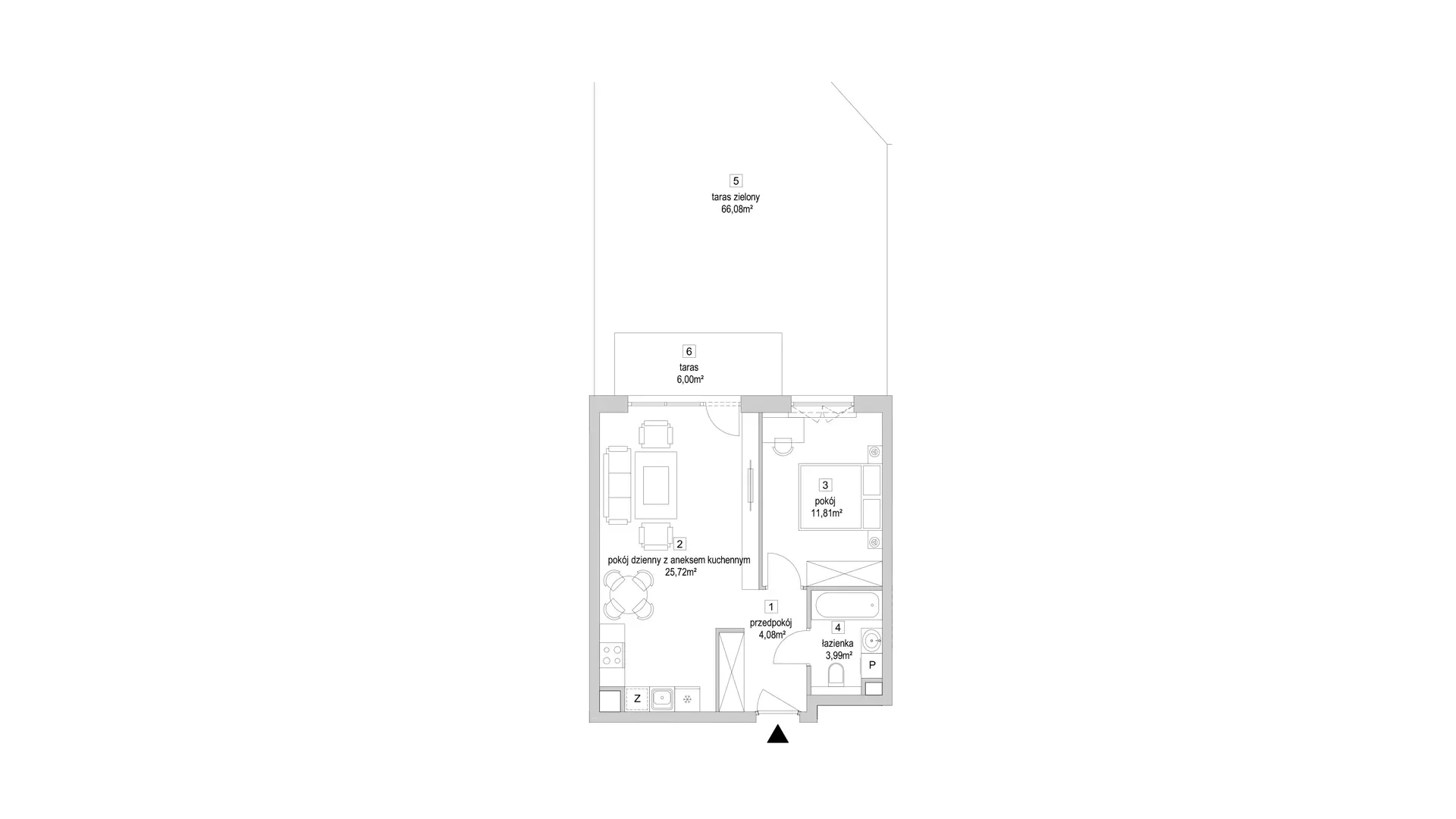 2 pokoje, mieszkanie 45,60 m², parter, oferta nr 9.1.7, Osiedle Przyjemne - etap IV, Gdańsk, Jasień, ul. Flisykowskiego