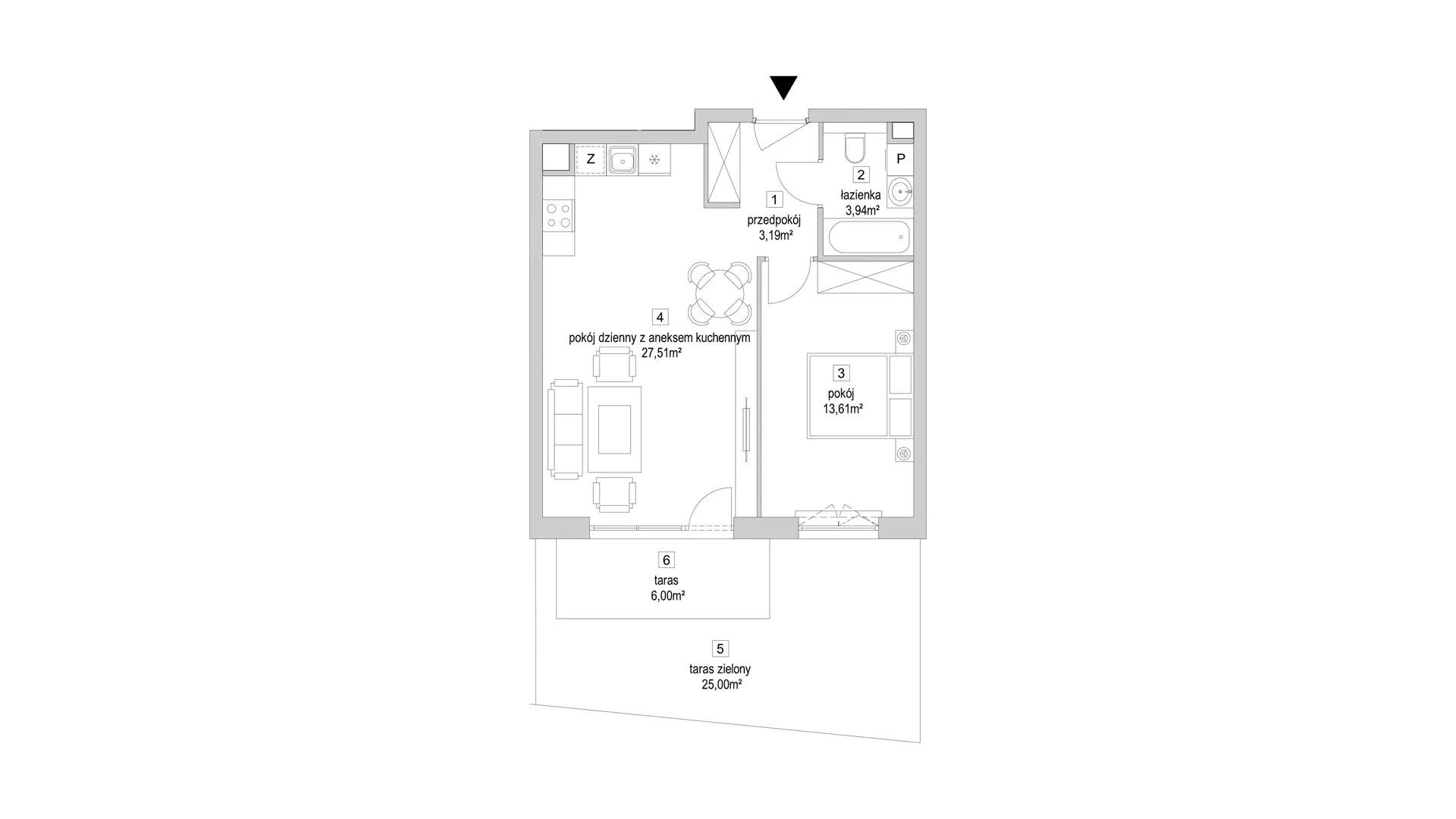 2 pokoje, mieszkanie 48,25 m², parter, oferta nr 9.1.10, Osiedle Przyjemne - etap IV, Gdańsk, Jasień, ul. Flisykowskiego