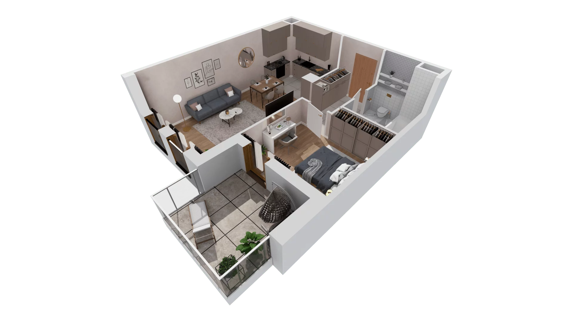 Mieszkanie 48,24 m², piętro 3, oferta nr 6.03.C23, Ogrody Andersa II, Gliwice, Wojska Polskiego, ul. Generała Władysława Andersa