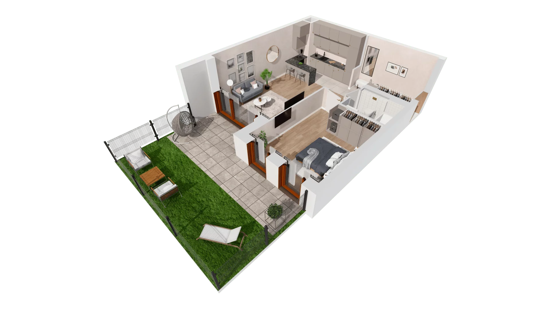 Mieszkanie 51,88 m², parter, oferta nr 7.00.C02, Ogrody Andersa II, Gliwice, Wojska Polskiego, ul. Generała Władysława Andersa