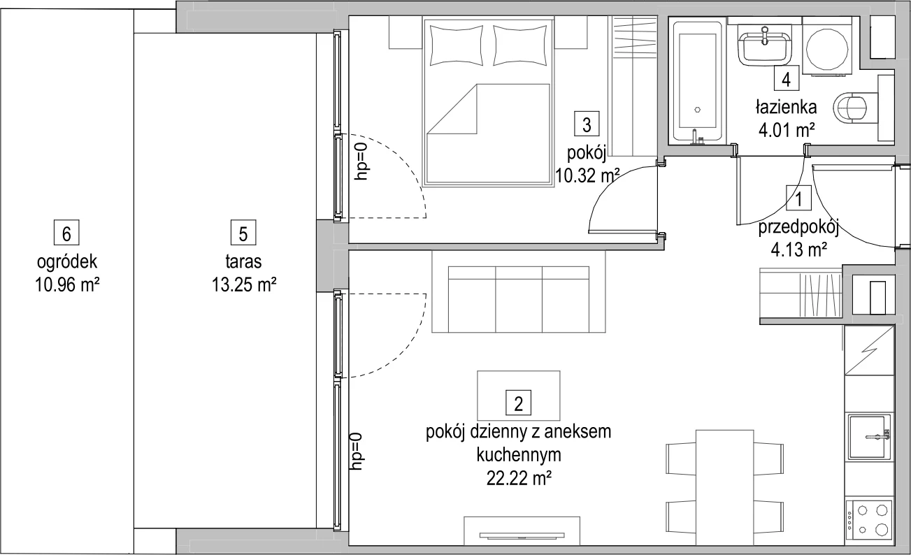 Mieszkanie 40,61 m², parter, oferta nr C1.0.4, ATAL Symbioza, Gdynia, Cisowa, ul. Kcyńska