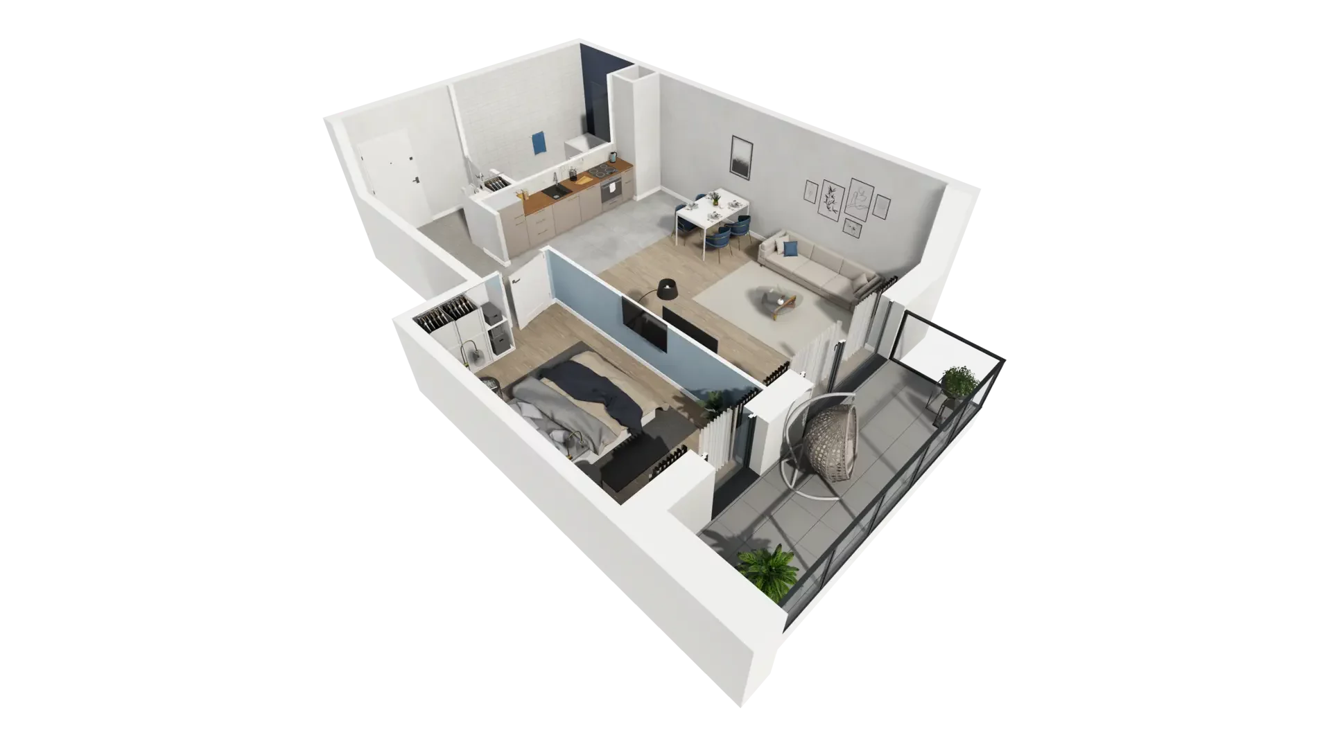 2 pokoje, mieszkanie 50,13 m², piętro 2, oferta nr B1.2.5, ATAL Symbioza, Gdynia, Cisowa, ul. Kcyńska