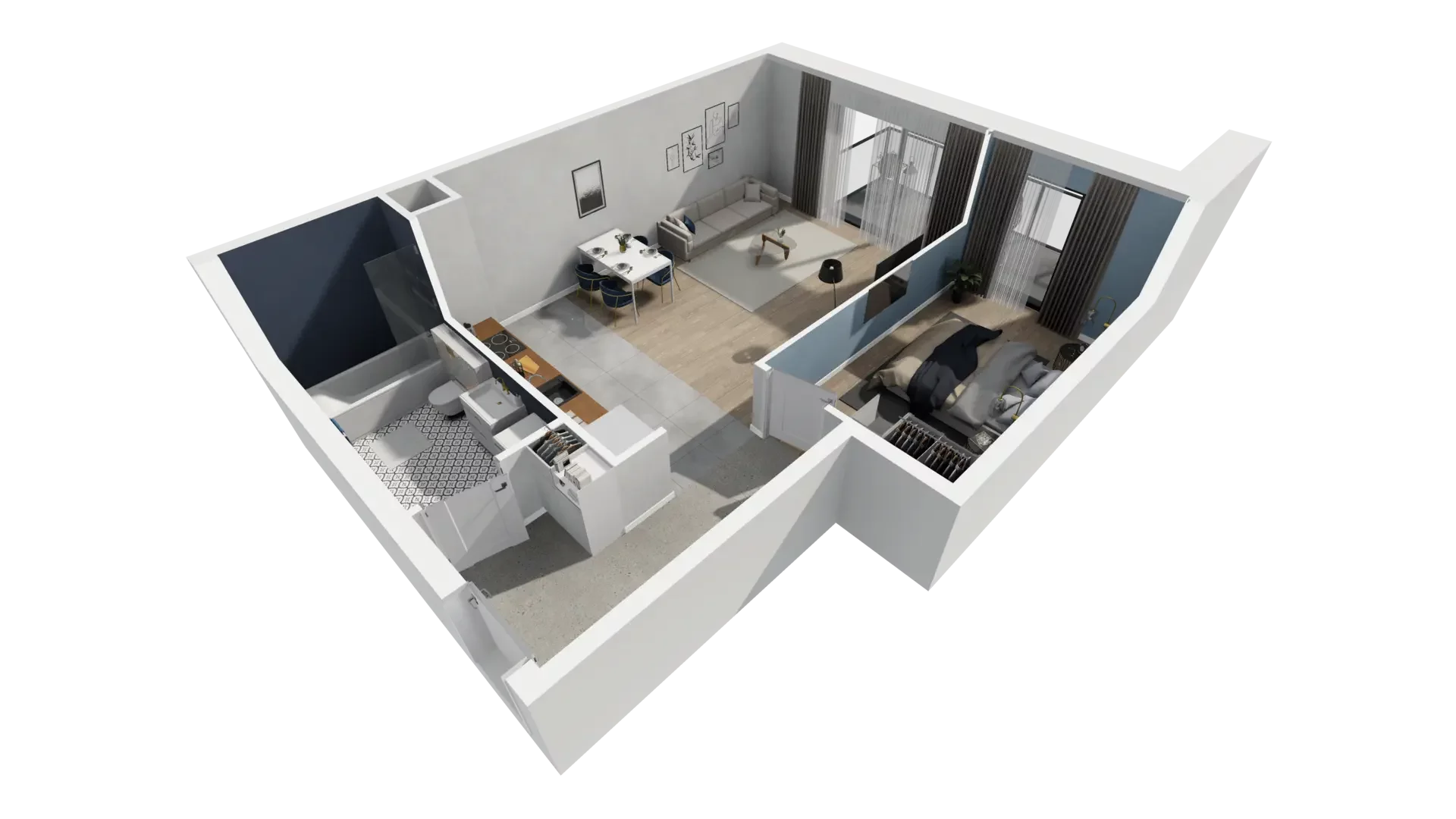 2 pokoje, mieszkanie 50,13 m², piętro 2, oferta nr B1.2.5, ATAL Symbioza, Gdynia, Cisowa, ul. Kcyńska