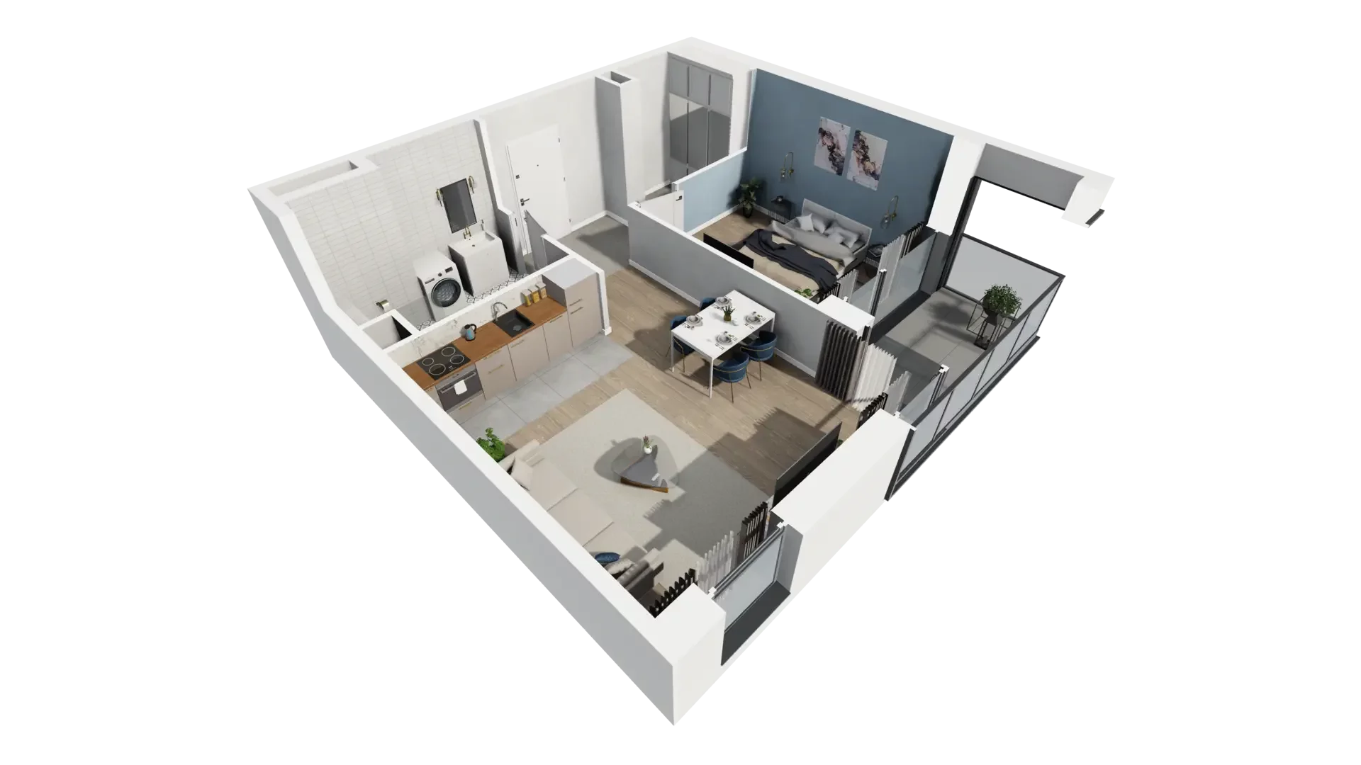 2 pokoje, mieszkanie 47,59 m², piętro 3, oferta nr B1.3.3, ATAL Symbioza, Gdynia, Cisowa, ul. Kcyńska