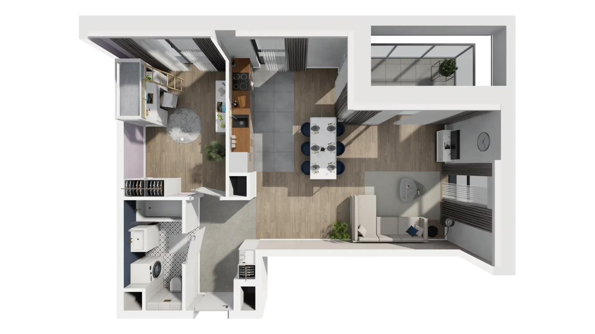 2 pokoje, mieszkanie 51,33 m², piętro 3, oferta nr B1.3.4, ATAL Symbioza, Gdynia, Cisowa, ul. Kcyńska