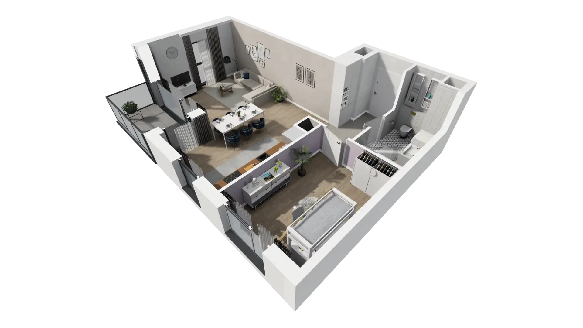 2 pokoje, mieszkanie 51,33 m², piętro 3, oferta nr B1.3.4, ATAL Symbioza, Gdynia, Cisowa, ul. Kcyńska