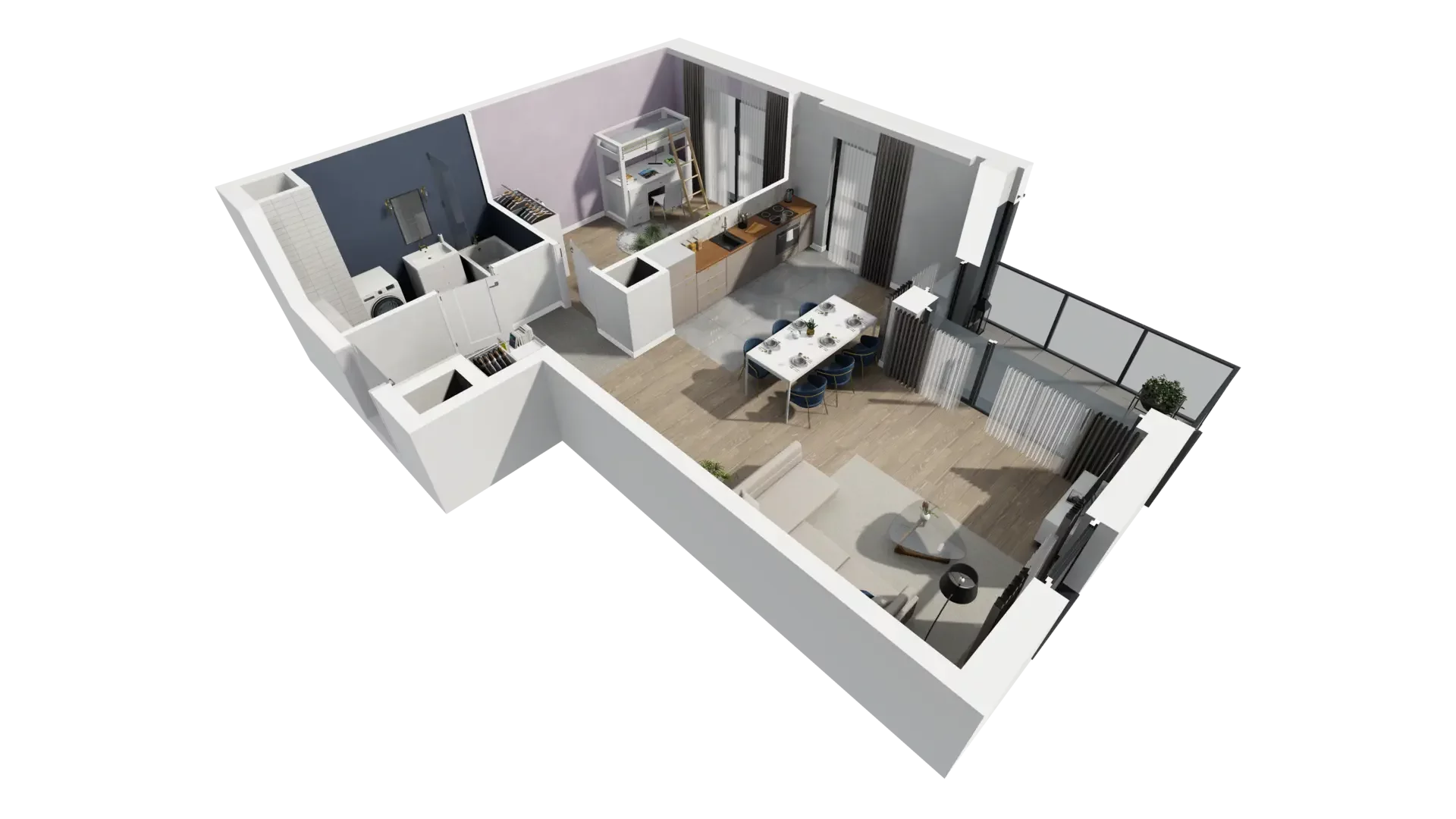2 pokoje, mieszkanie 51,33 m², piętro 3, oferta nr B1.3.4, ATAL Symbioza, Gdynia, Cisowa, ul. Kcyńska