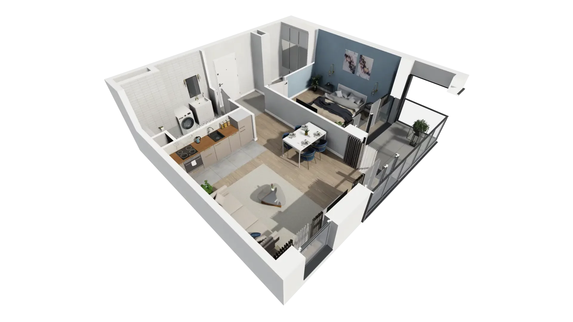 2 pokoje, mieszkanie 47,61 m², piętro 4, oferta nr B1.4.3, ATAL Symbioza, Gdynia, Cisowa, ul. Kcyńska