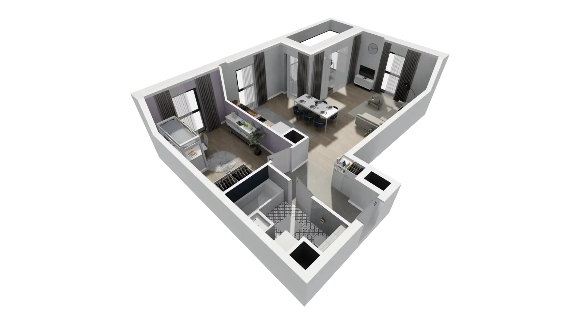 2 pokoje, mieszkanie 51,33 m², piętro 4, oferta nr B1.4.4, ATAL Symbioza, Gdynia, Cisowa, ul. Kcyńska