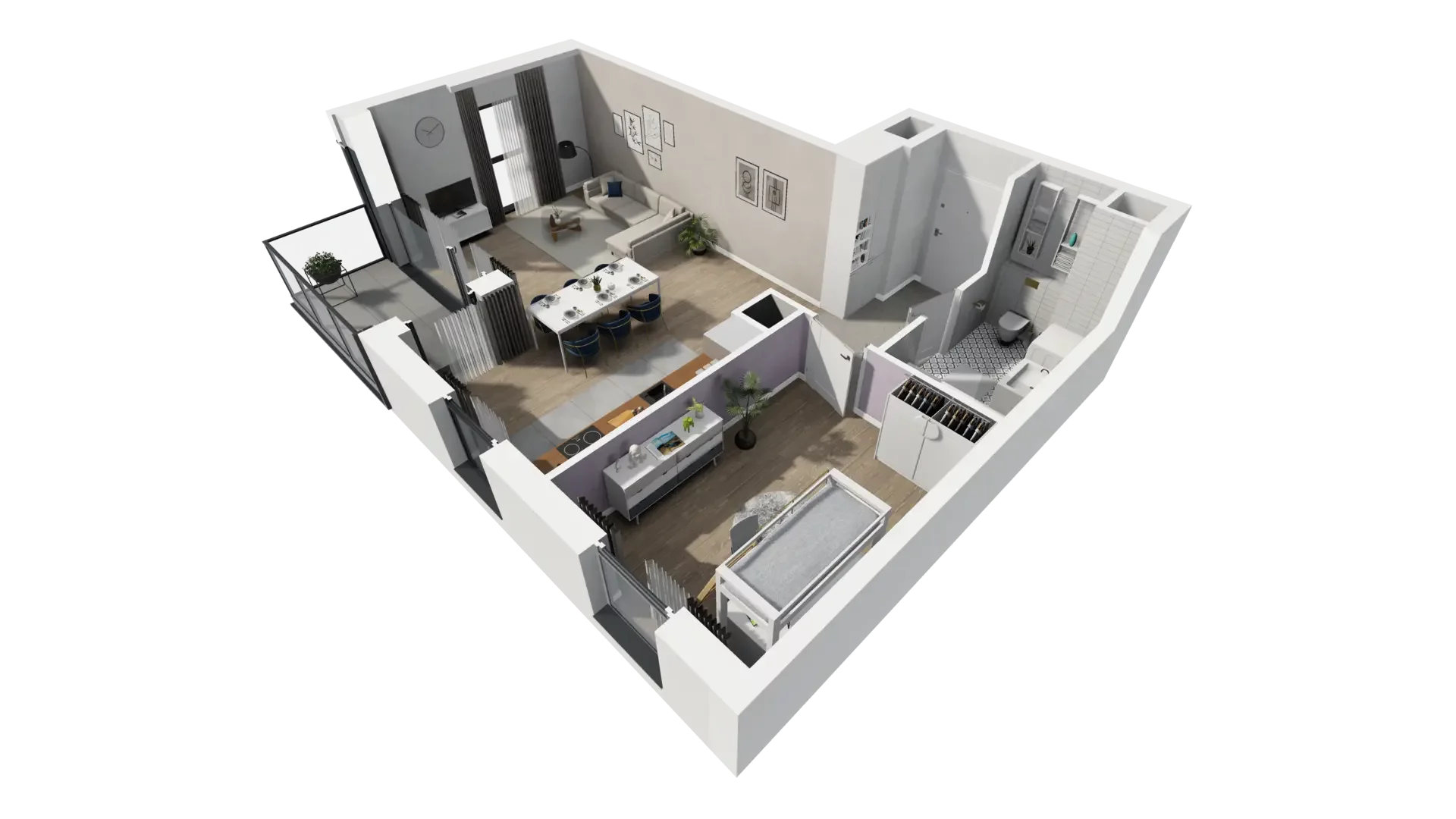 2 pokoje, mieszkanie 51,33 m², piętro 4, oferta nr B1.4.4, ATAL Symbioza, Gdynia, Cisowa, ul. Kcyńska