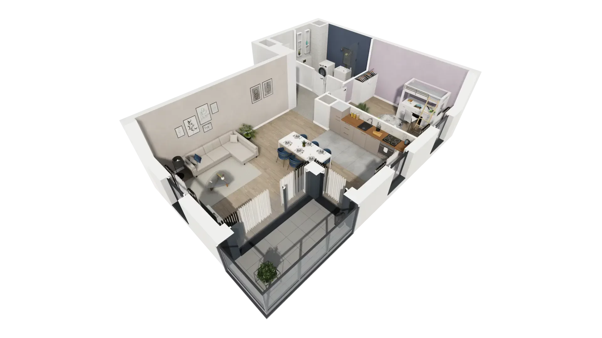 2 pokoje, mieszkanie 51,33 m², piętro 4, oferta nr B1.4.4, ATAL Symbioza, Gdynia, Cisowa, ul. Kcyńska