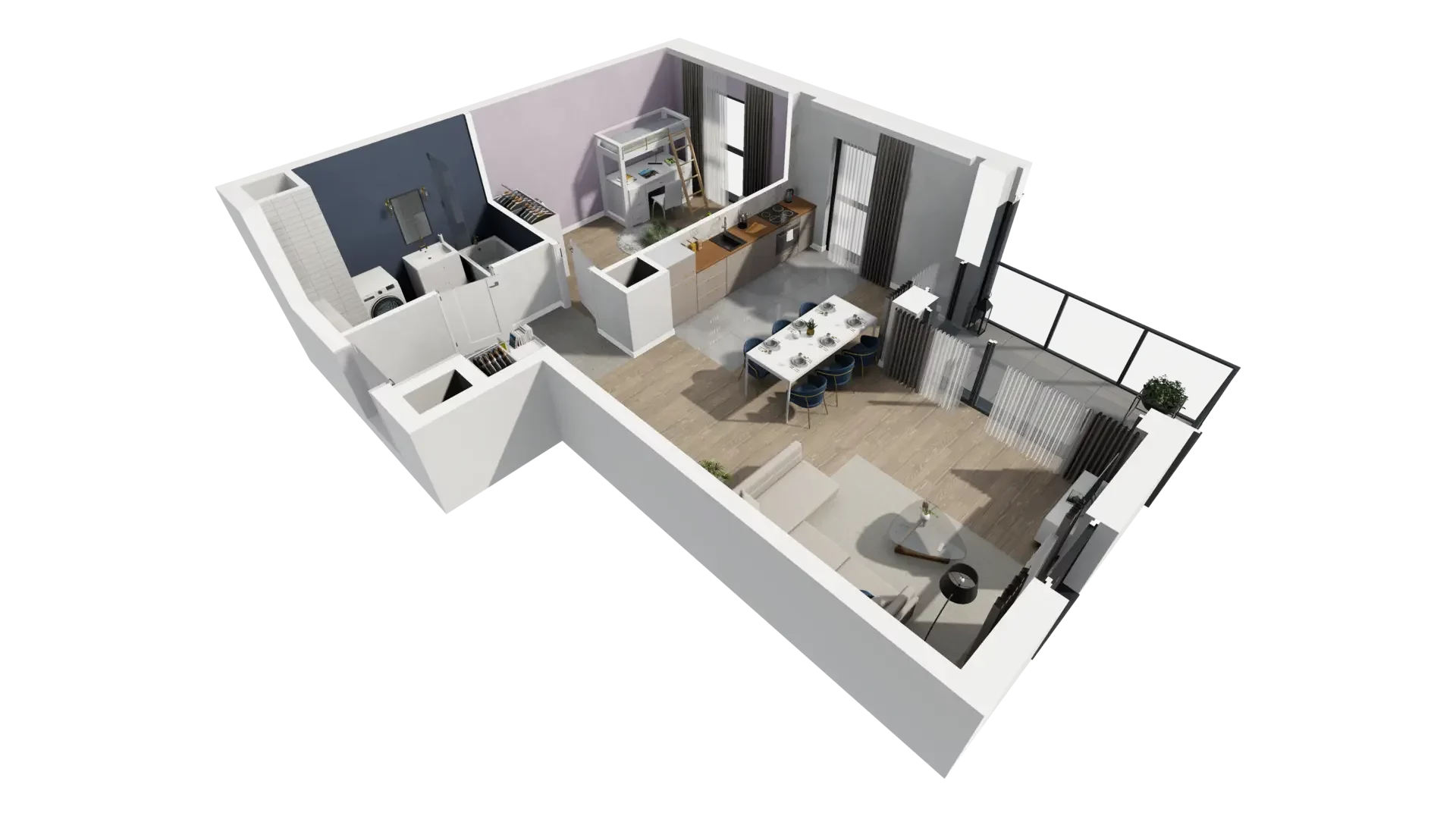 2 pokoje, mieszkanie 51,33 m², piętro 4, oferta nr B1.4.4, ATAL Symbioza, Gdynia, Cisowa, ul. Kcyńska