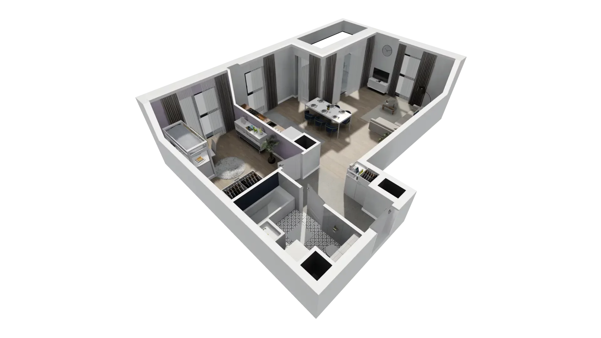 2 pokoje, mieszkanie 51,34 m², piętro 5, oferta nr B1.5.4, ATAL Symbioza, Gdynia, Cisowa, ul. Kcyńska